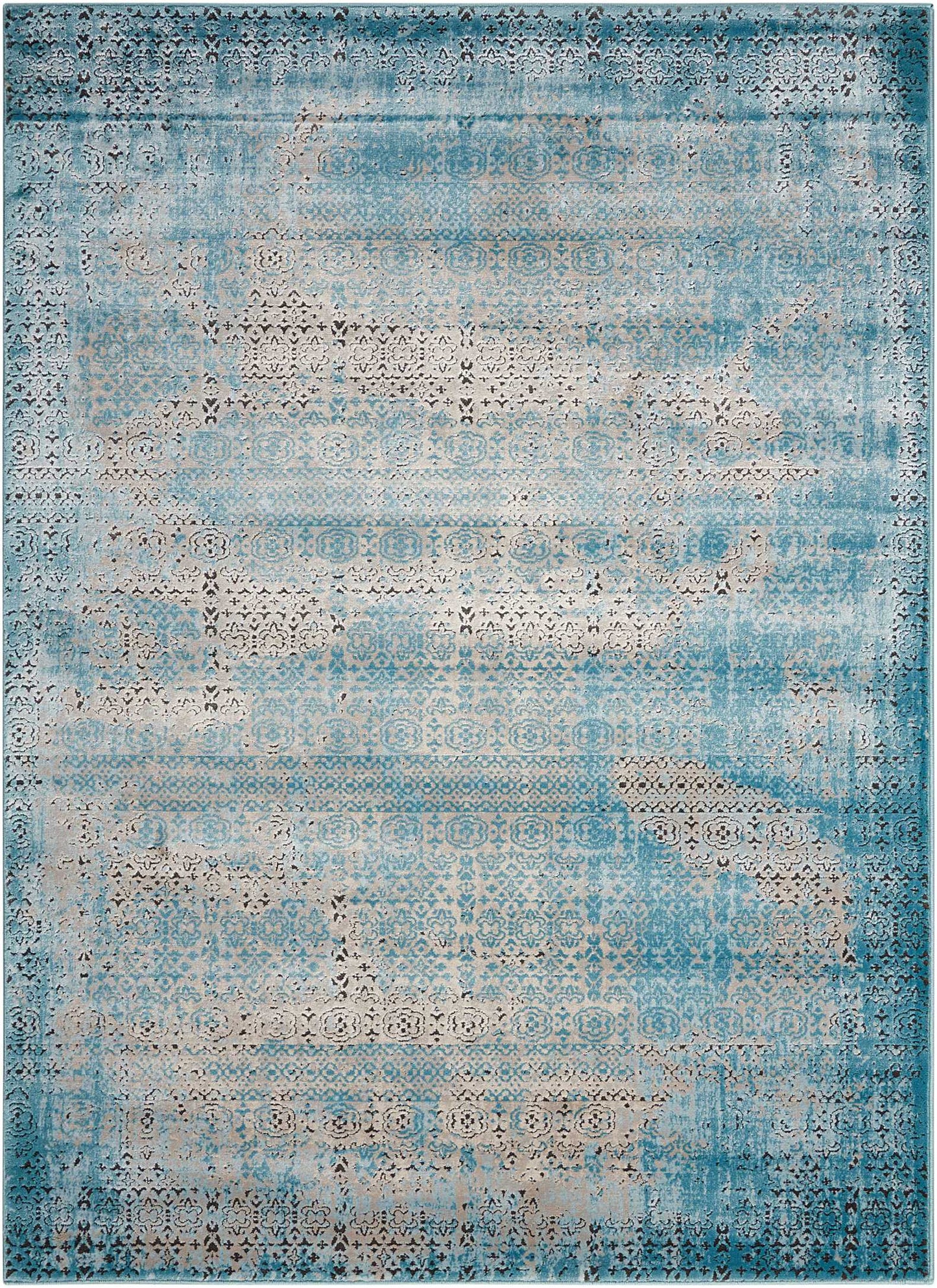 Nourison Home Karma KRM01 Blue  Traditional Machinemade Rug