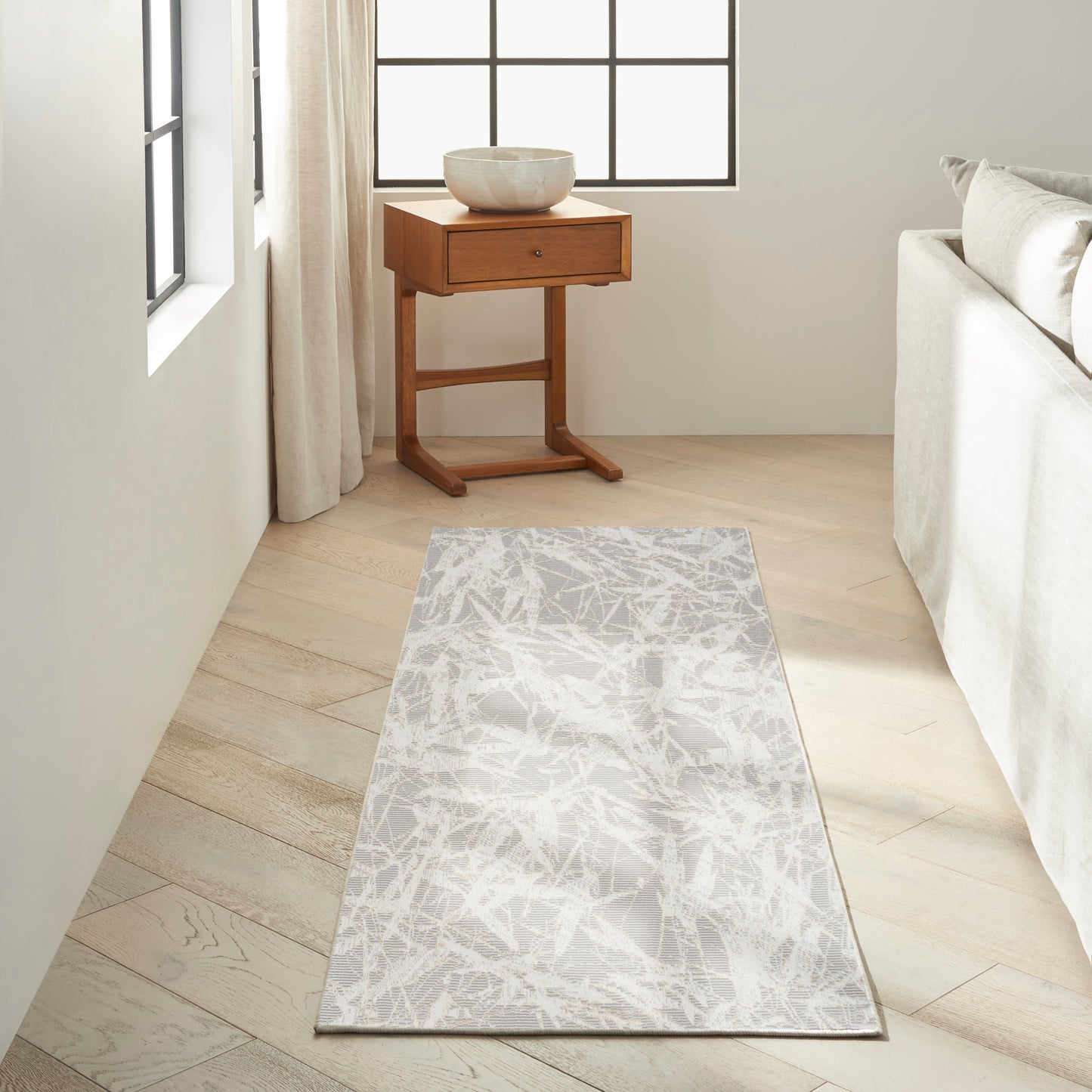 Calvin Klein Ck950 Rush CK956 Grey Ivory  Contemporary Machinemade Rug