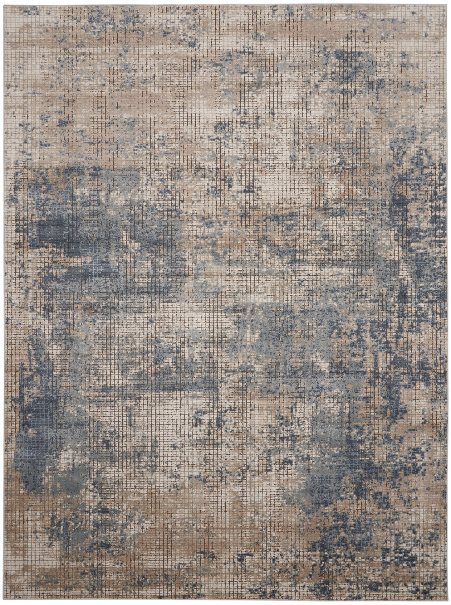 Nourison Home Quarry QUA02 Blue Beige  Contemporary Machinemade Rug