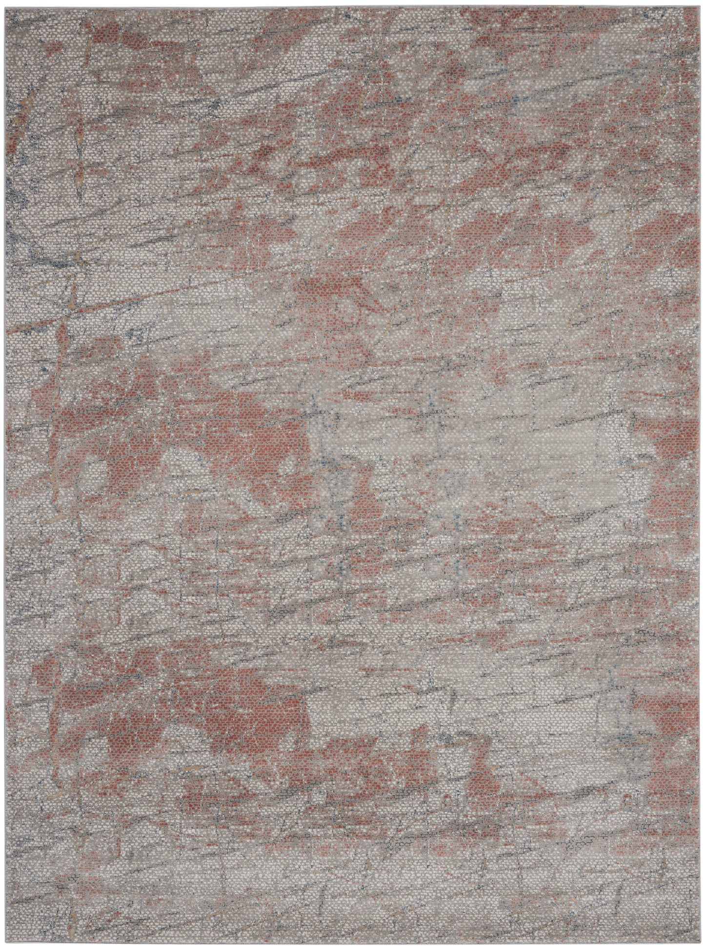 Nourison Home Rustic Textures RUS15 Light Grey Rust  Contemporary Machinemade Rug