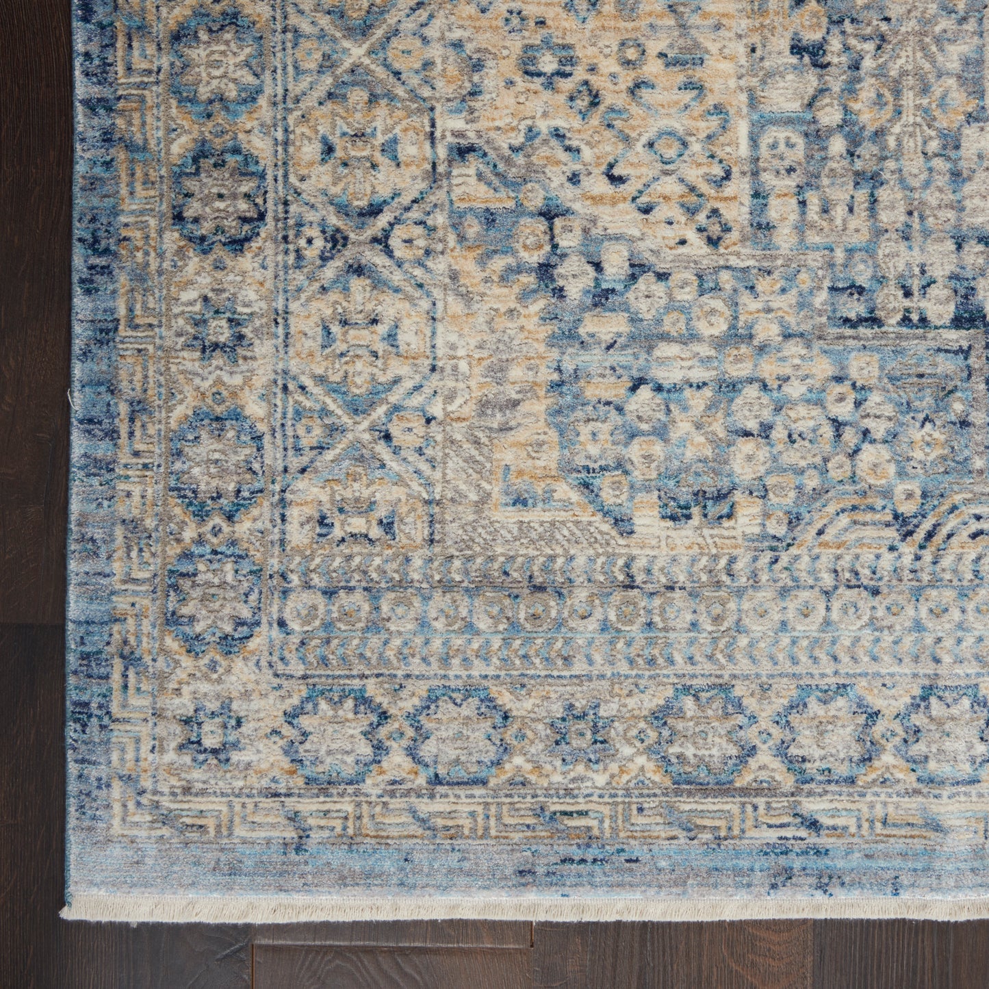 Nourison Home Lustrous Weave LUW02 Blue Ivory   Machinemade Rug