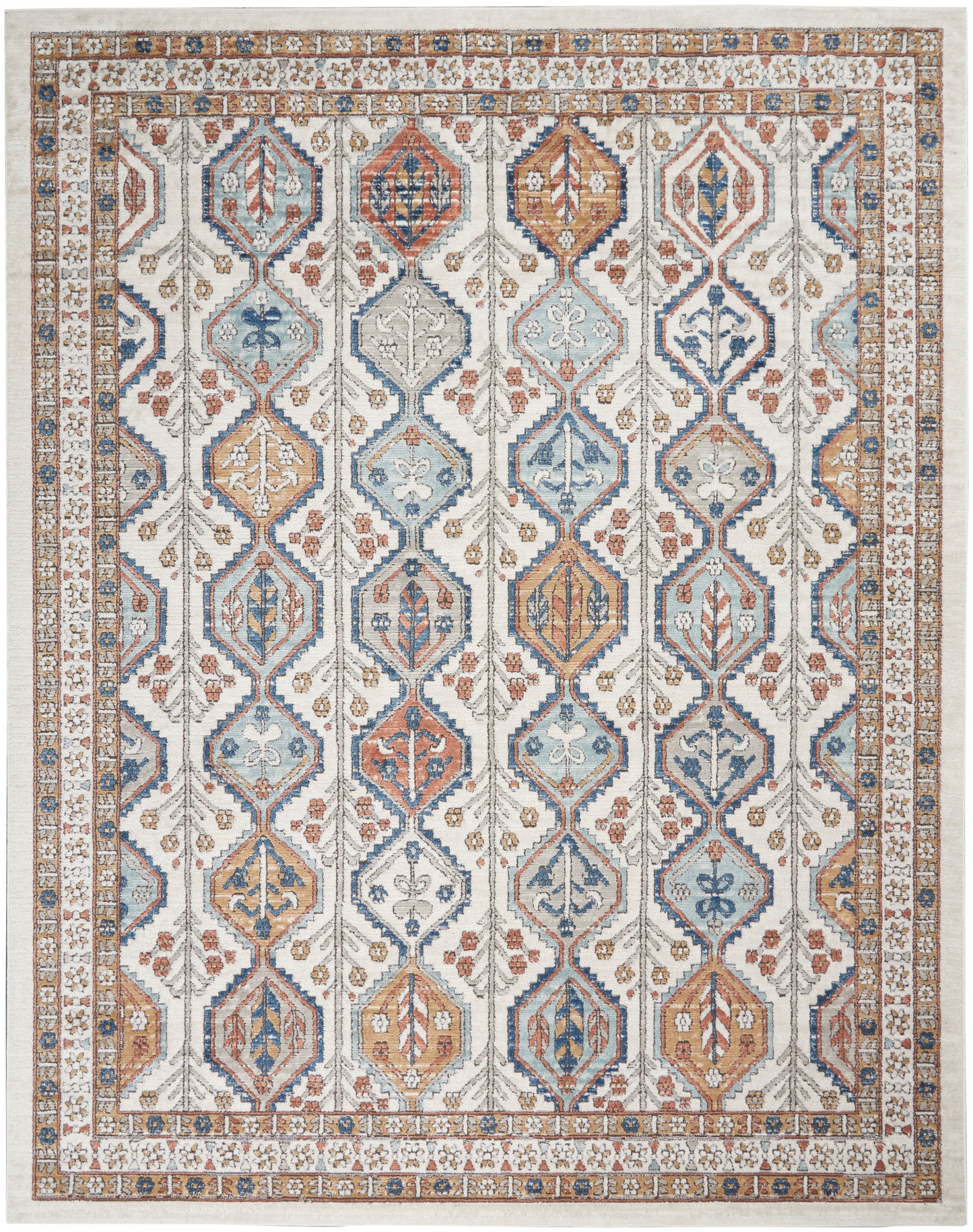 Nourison Home Quarry QUA15 Ivory Multi  Contemporary Machinemade Rug