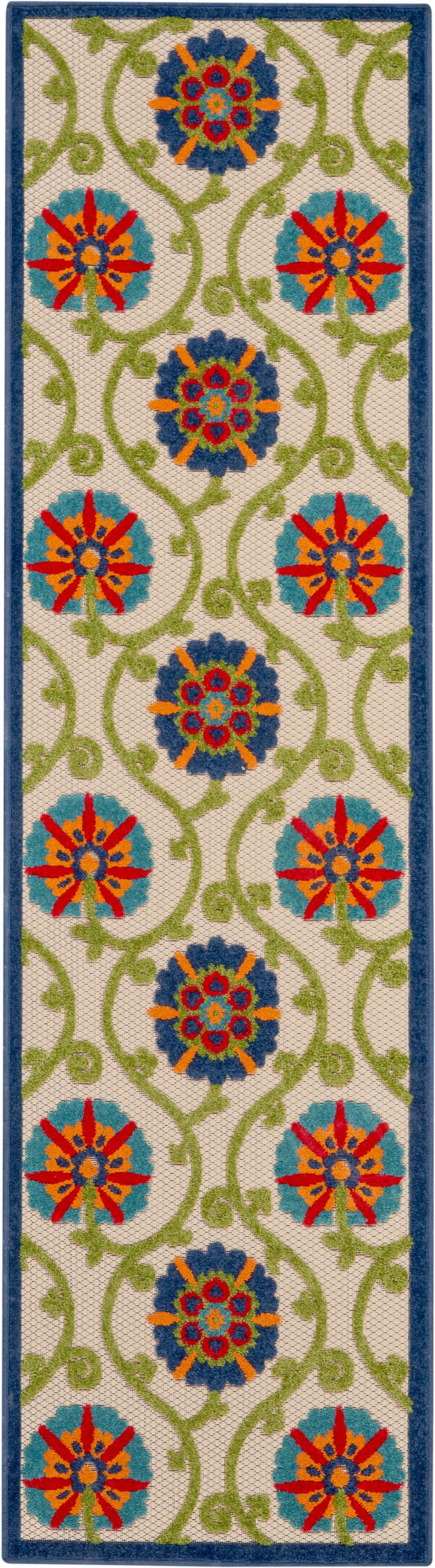 Nourison Home Aloha ALH19 Blue Multicolor Contemporary Machinemade Rug