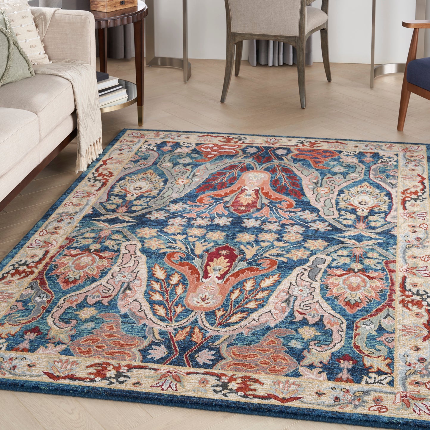 Nourison Home Parisa PSA06 Denim Multi  Transitional Woven Rug