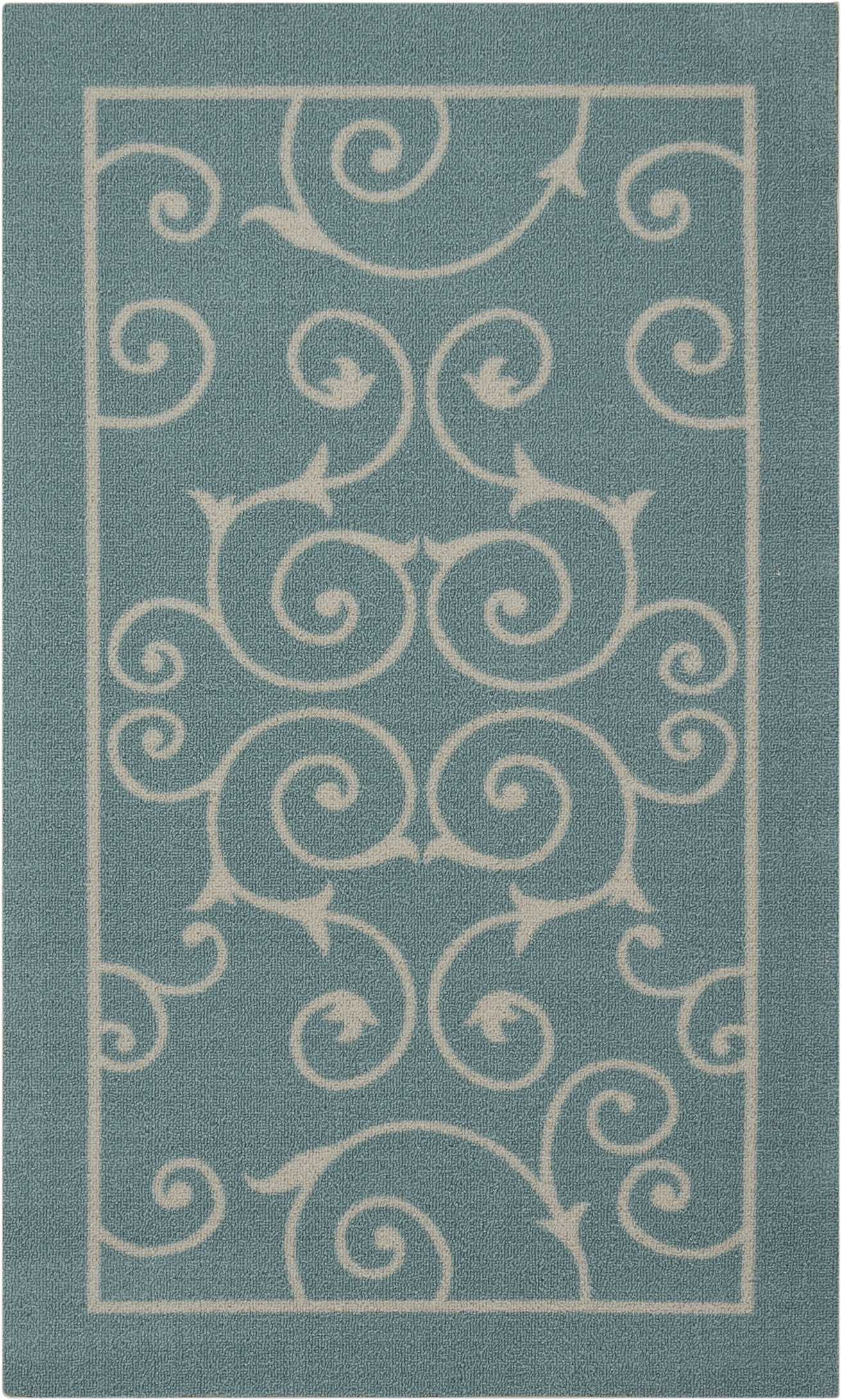 Nourison Home Home & Garden RS019 Light Blue Transitional Machinemade Rug