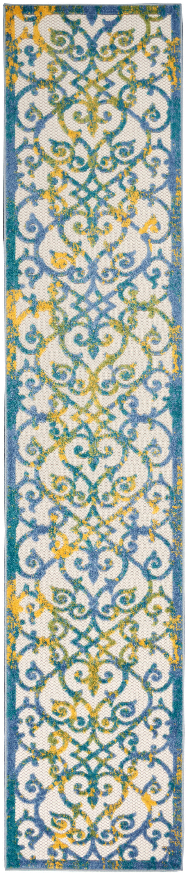 Nourison Home Aloha ALH21 Ivory Blue  Contemporary Machinemade Rug