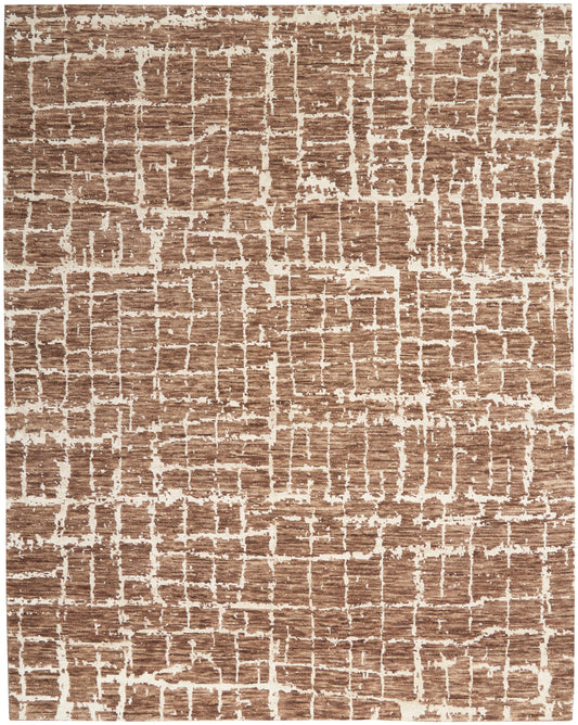 Nourison Home Luna LUN02 Mocha Ivory  Contemporary Knotted Rug