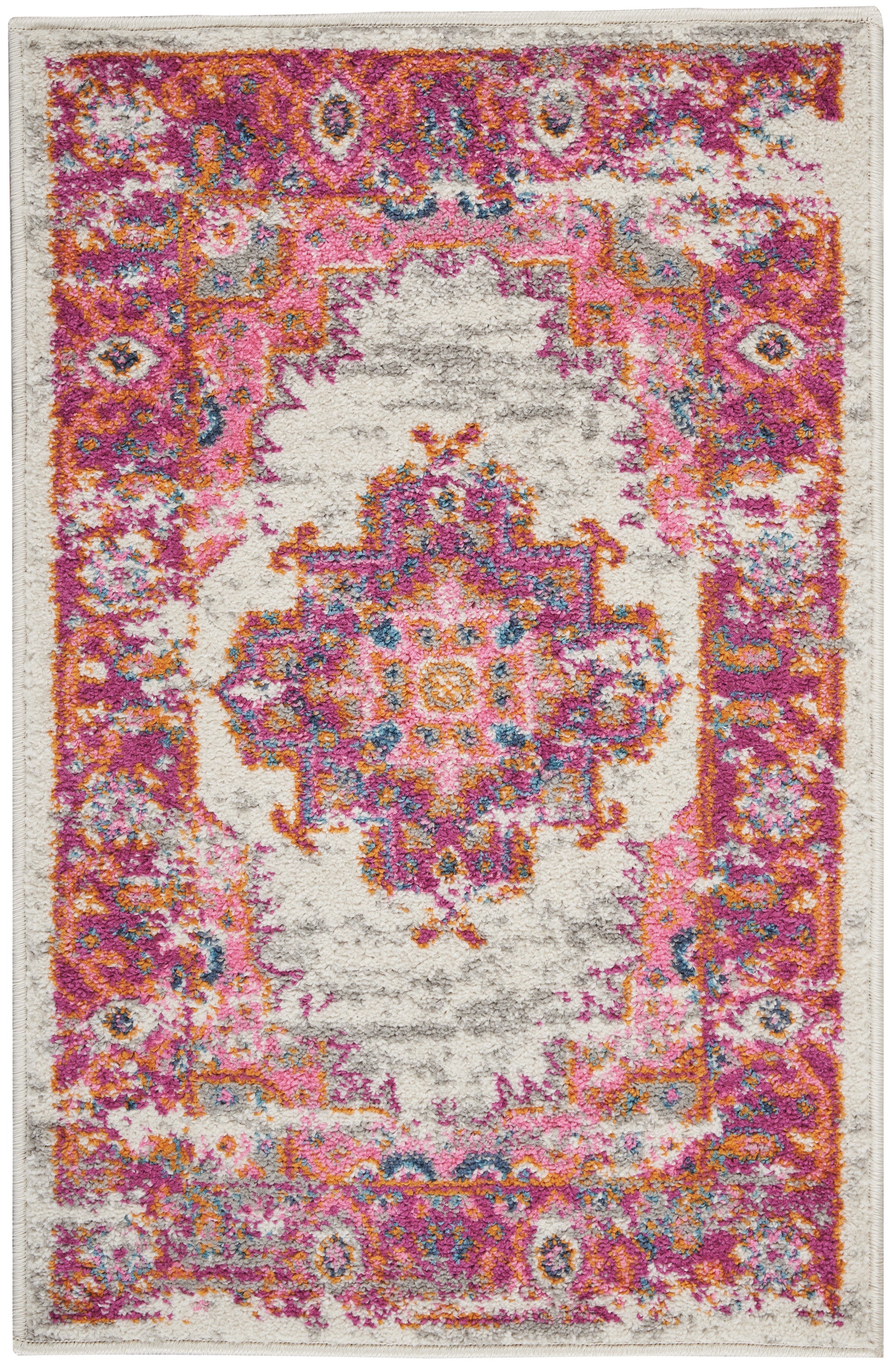 Nourison Home Passion PSN03 Ivory Fuchsia Transitional Machinemade Rug