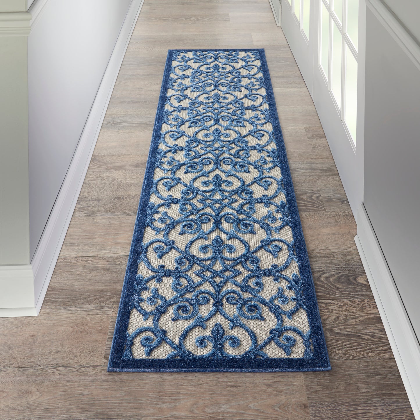 Nourison Home Aloha ALH21 Grey Blue  Contemporary Machinemade Rug