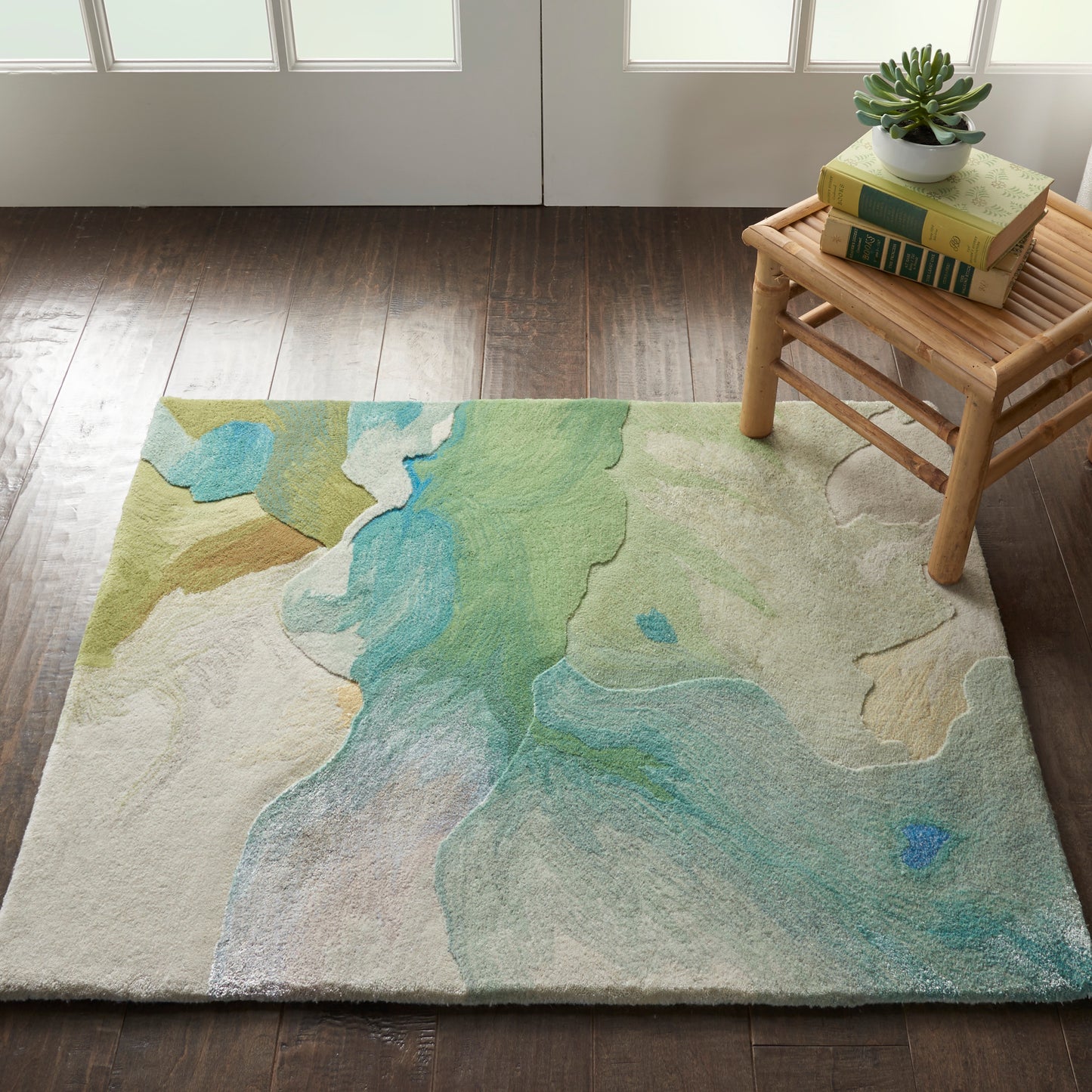 Nourison Home Prismatic PRS16 Seafoam  Contemporary Tufted Rug