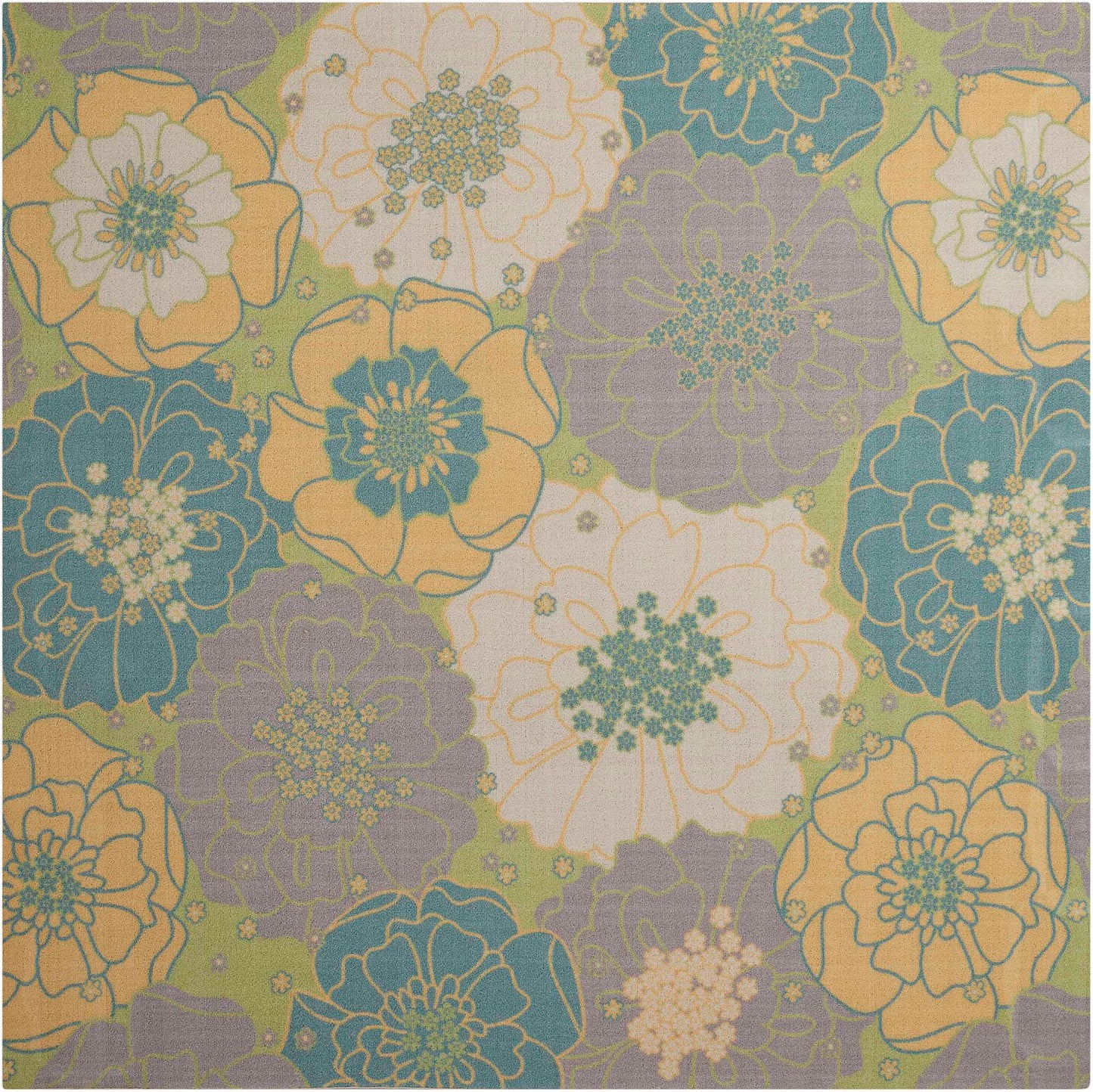 Nourison Home Home & Garden RS021 Green  Contemporary Machinemade Rug