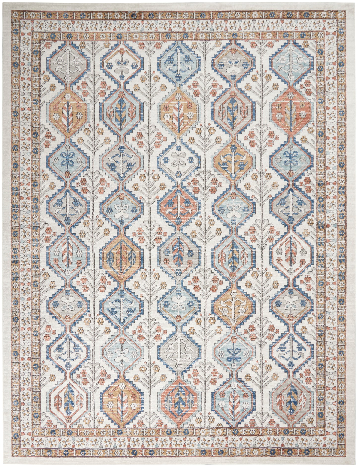 Nourison Home Quarry QUA15 Ivory Multi  Contemporary Machinemade Rug