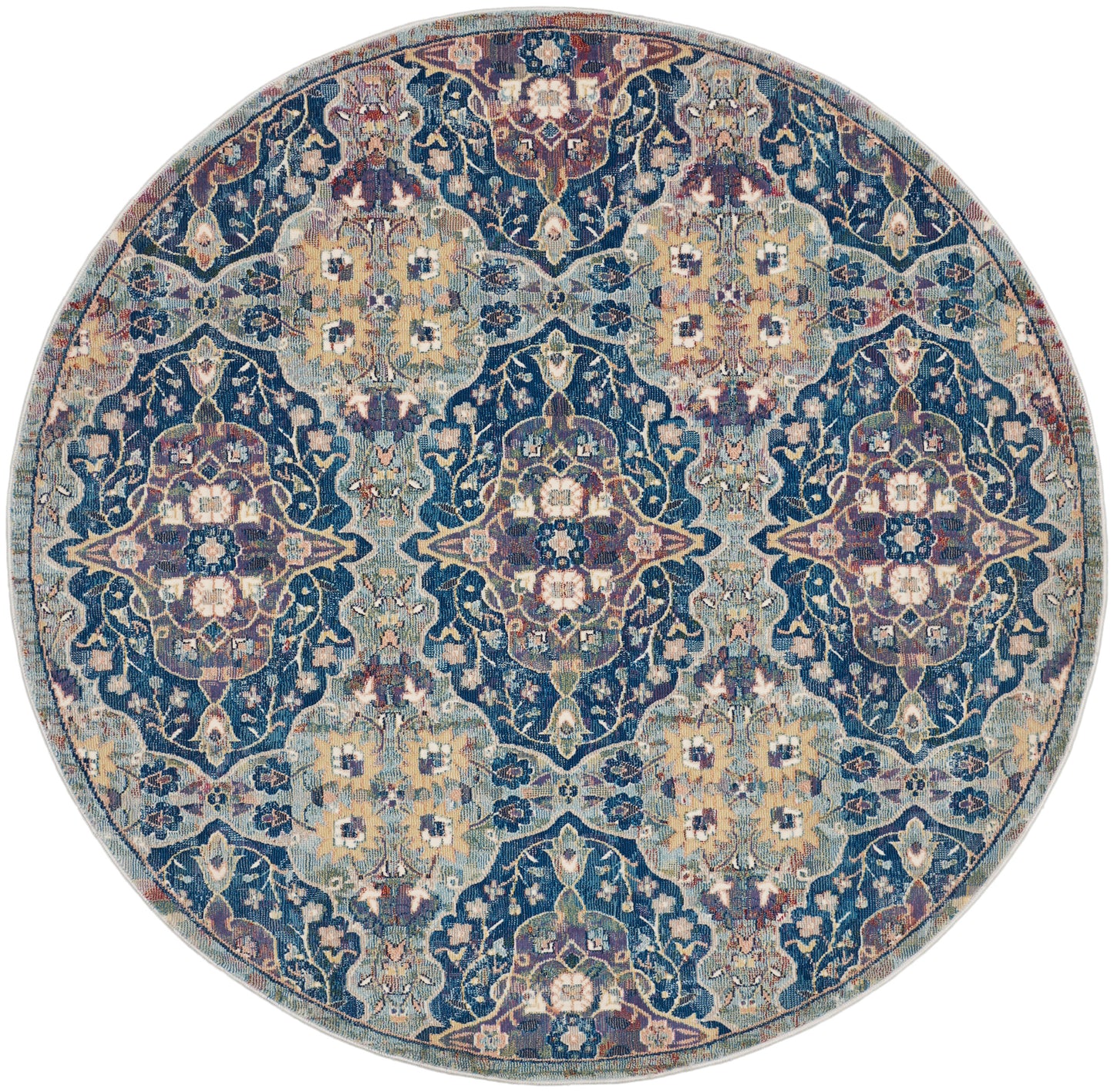 Nourison Home Ankara Global ANR16 Navy Multicolor  Transitional Machinemade Rug