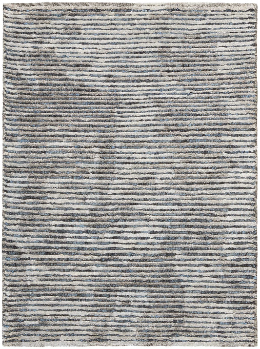 Nourison Home Ellora ELL03 Slate Contemporary Knotted Rug