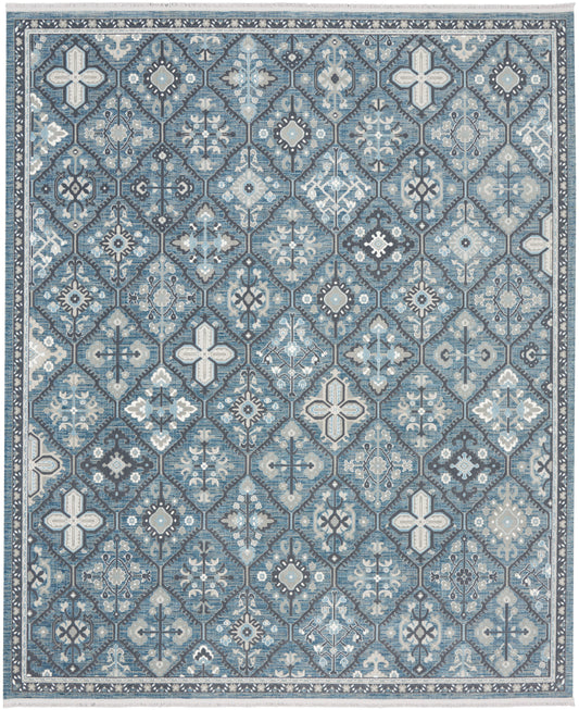 Nourison Home Lennox LEN02 Blue Grey  Transitional Machinemade Rug