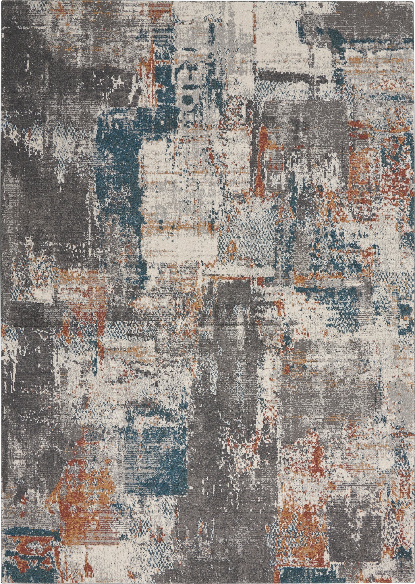 Nourison Home Tangra TNR06 Grey Multi  Contemporary Machinemade Rug