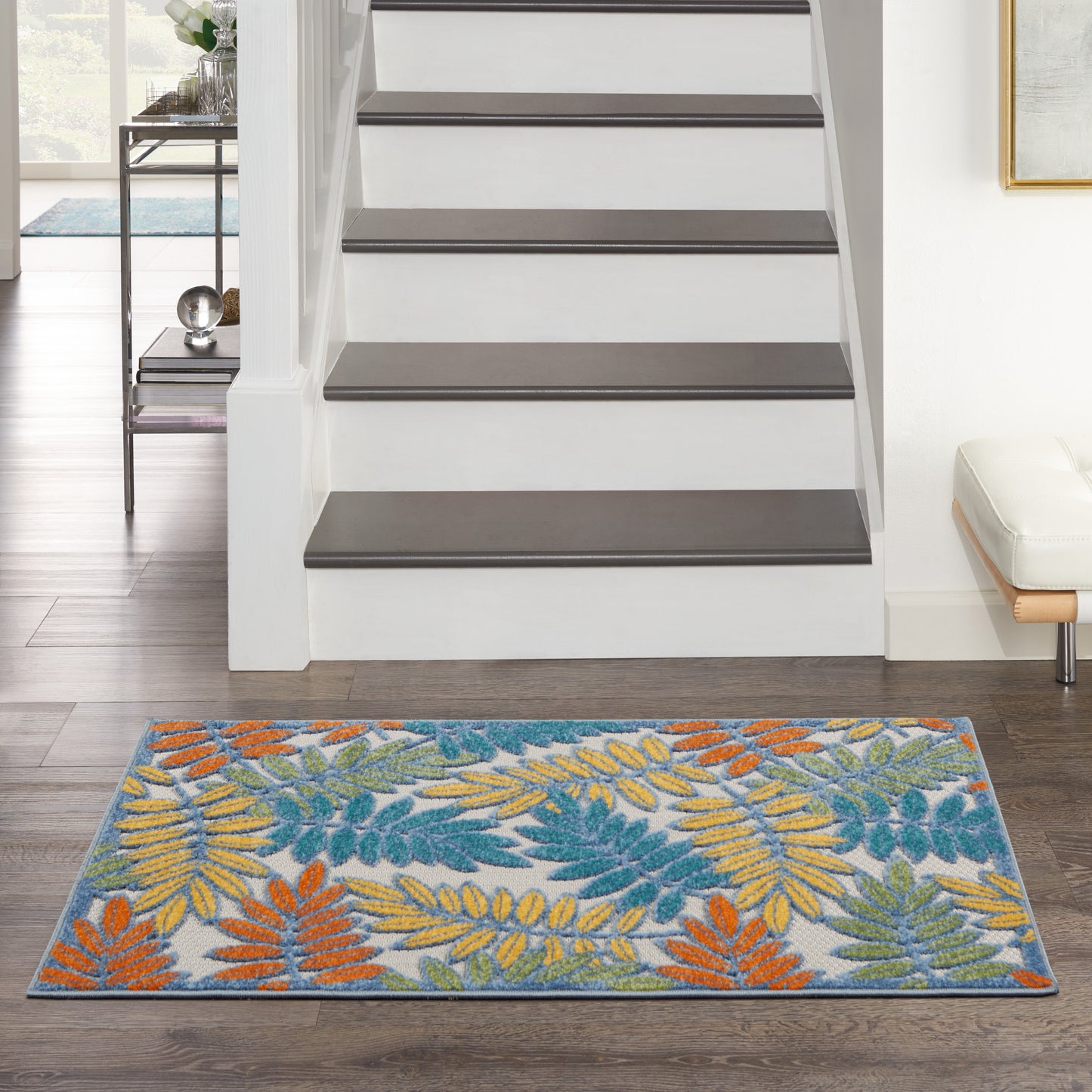 Nourison Home Aloha ALH18 Ivory Multicolor  Contemporary Machinemade Rug