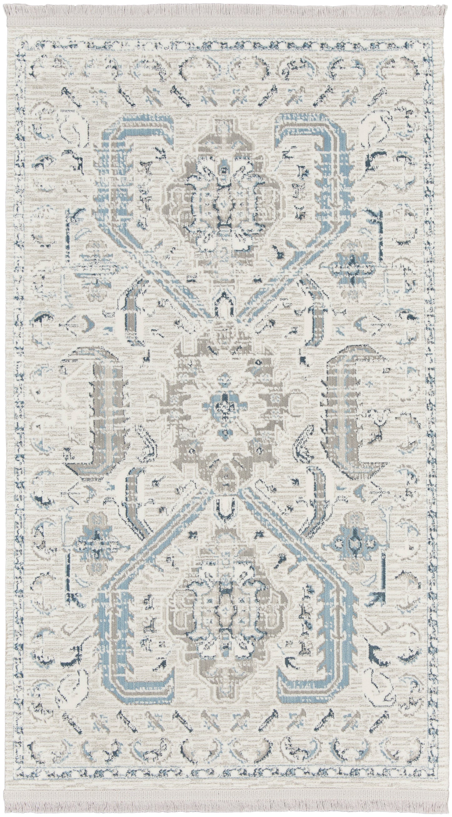 Nourison Home Lennox LEN03 Ivory Grey  Transitional Machinemade Rug