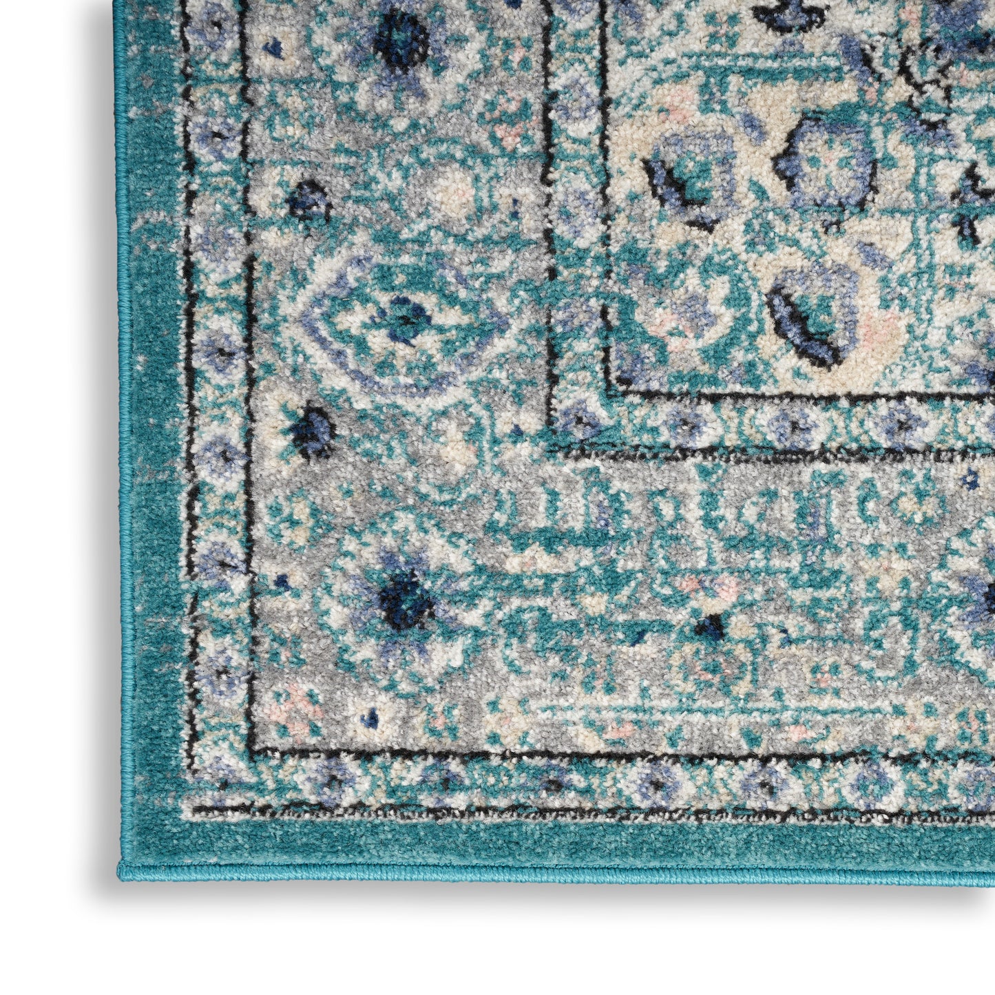 Nourison Home Passion PSN03 Turquoise Grey  Transitional Machinemade Rug