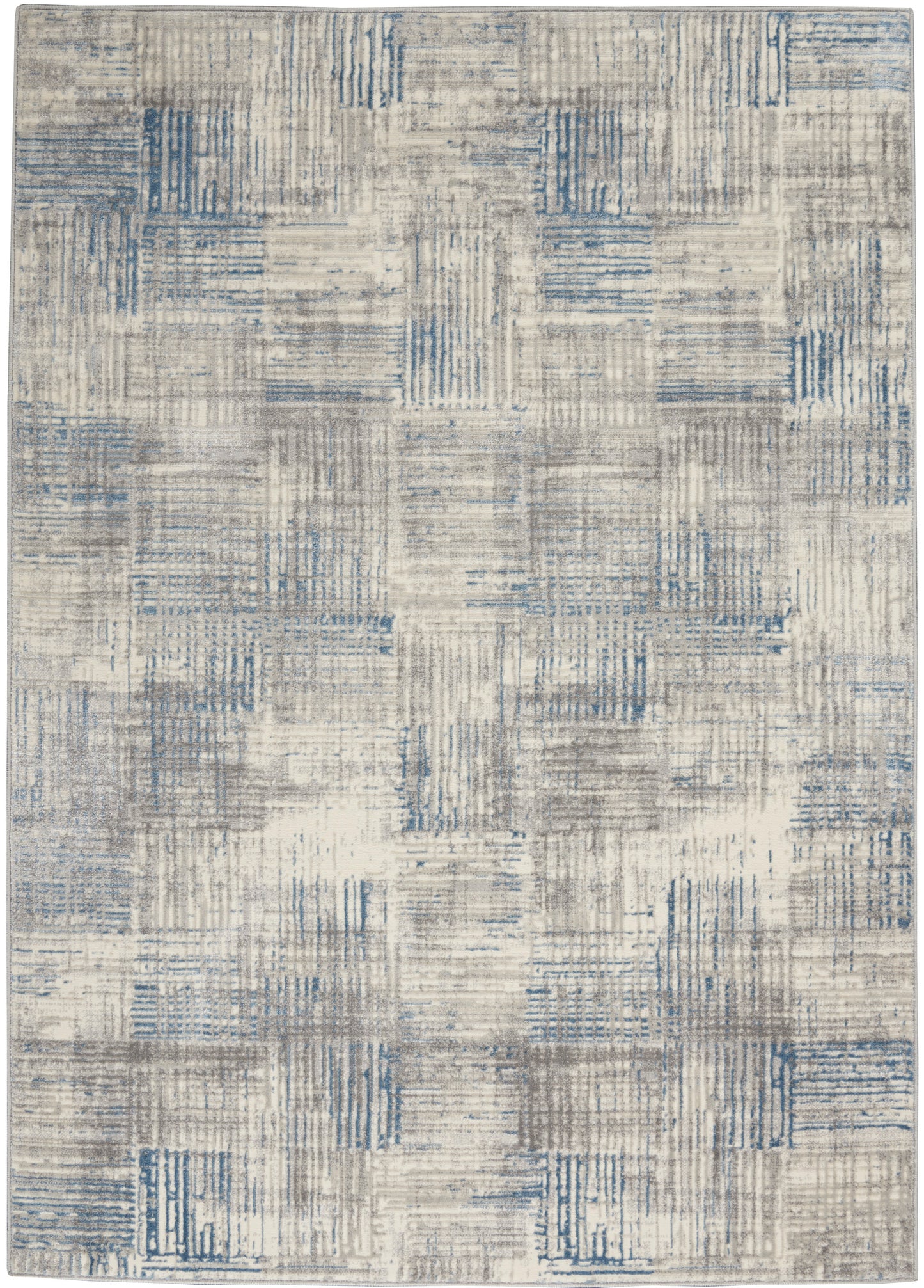 Nourison Home Solace SLA03 Ivory Grey Blue  Contemporary Machinemade Rug