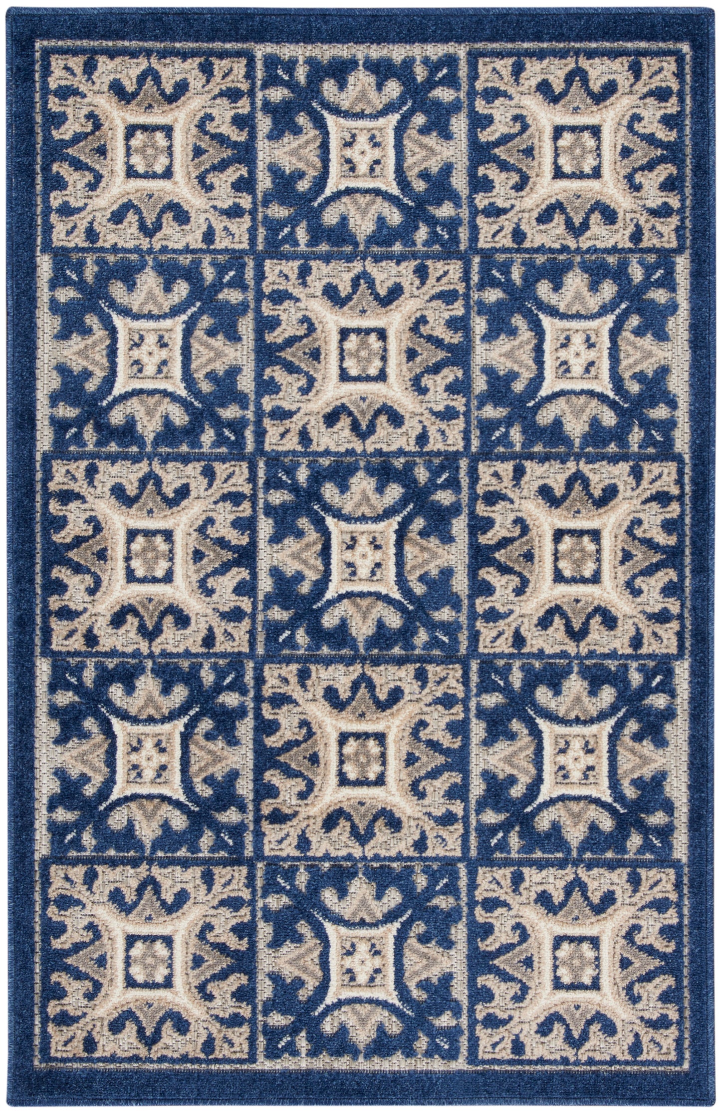 Nourison Home Aloha ALH34 Blue Contemporary Machinemade Rug