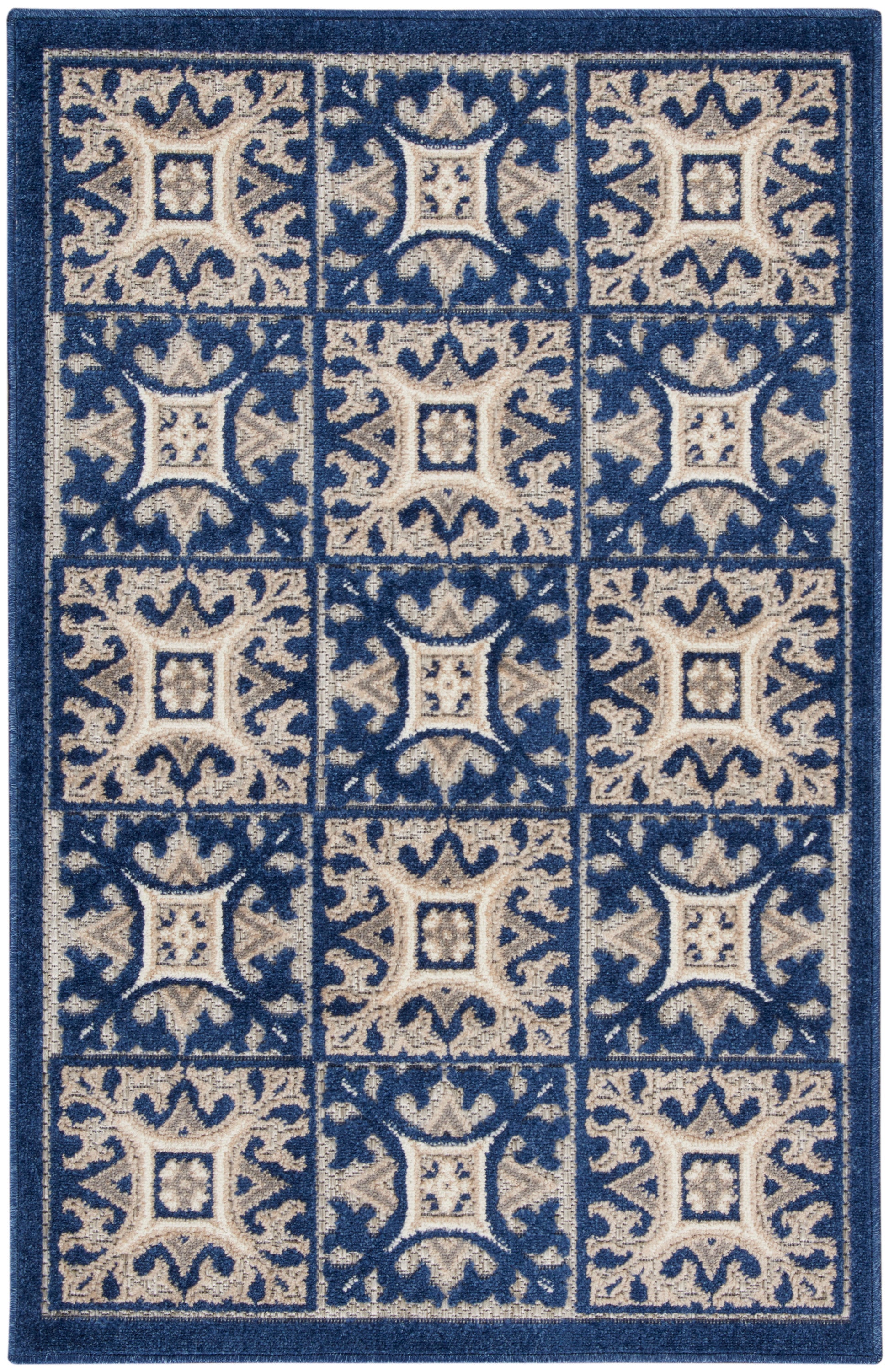 Nourison Home Aloha ALH34 Blue Contemporary Machinemade Rug