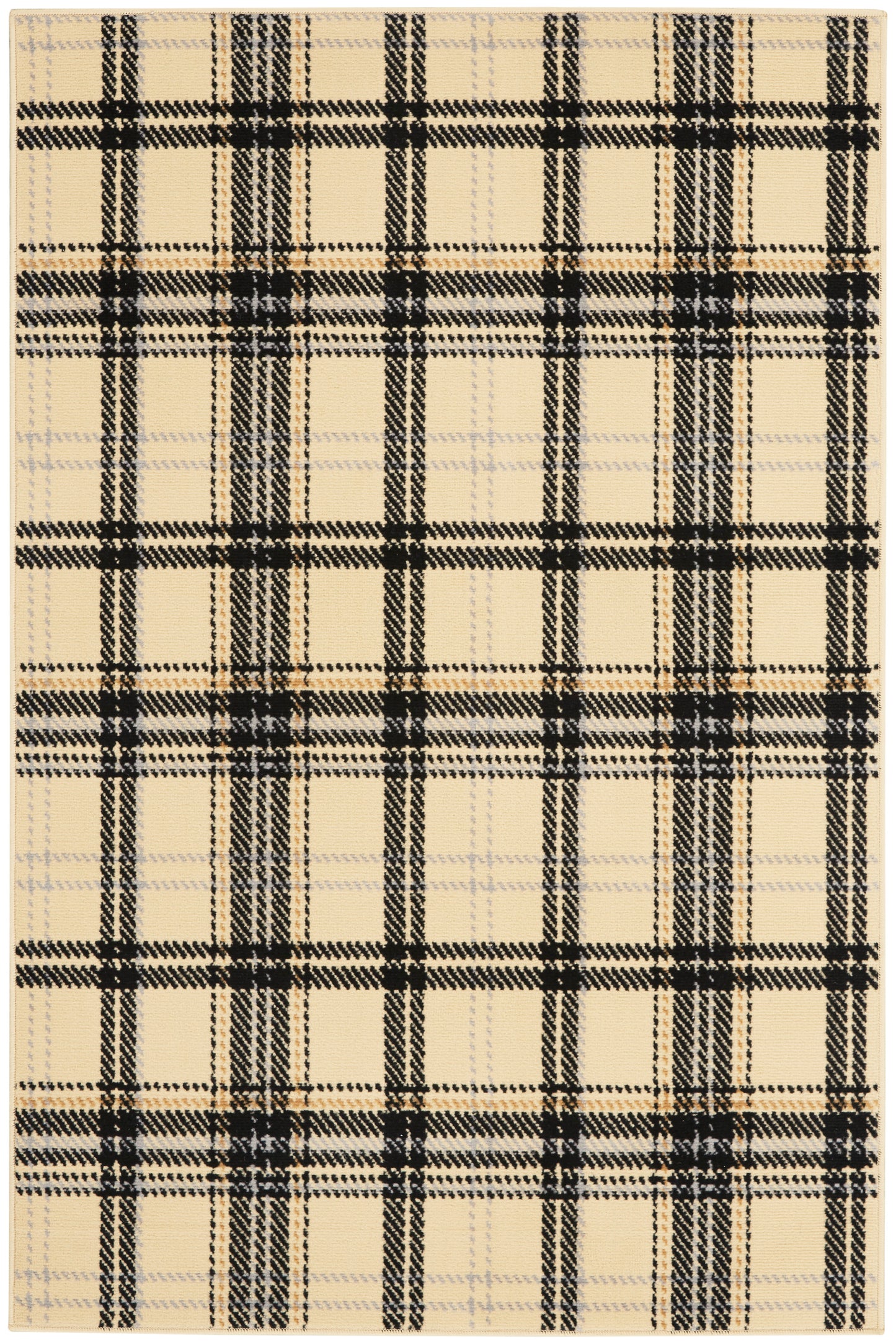 Nourison Home Grafix GRF03 Cream Black  Contemporary Machinemade Rug