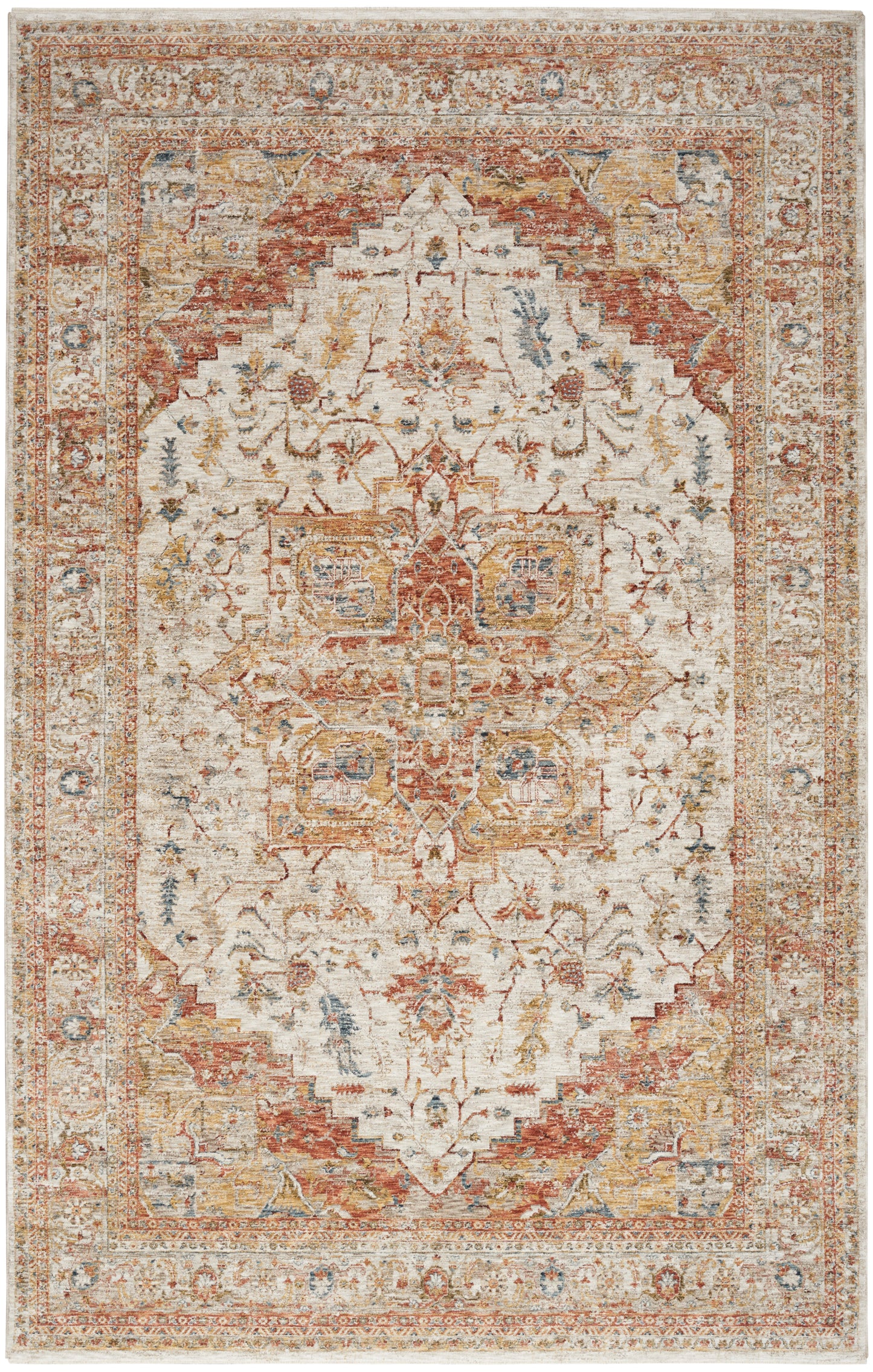 Nourison Home Sahar SHR06 Ivory Rust  Traditional Machinemade Rug