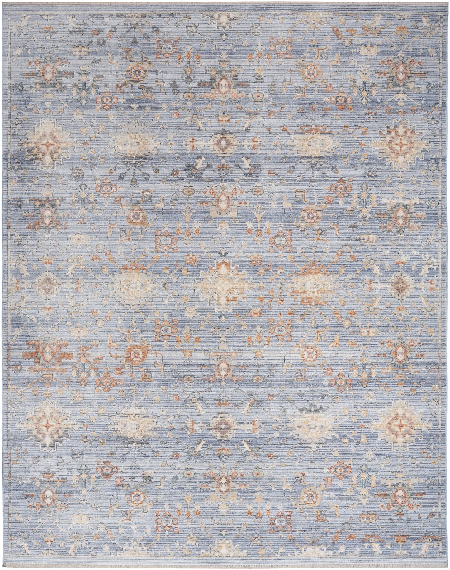 Nourison Home Elegant Heirlooms ELH02 Blue Ivory  Traditional Machinemade Rug