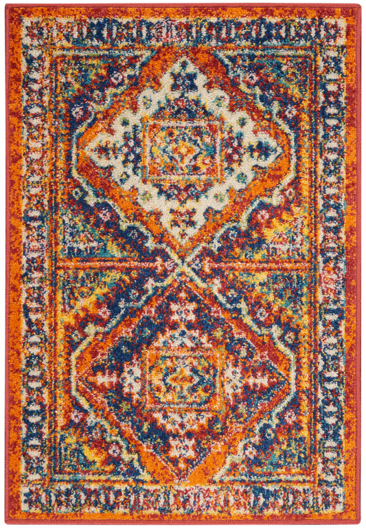 Nourison Home Allur ALR02 Orange Multicolor Transitional Machinemade Rug