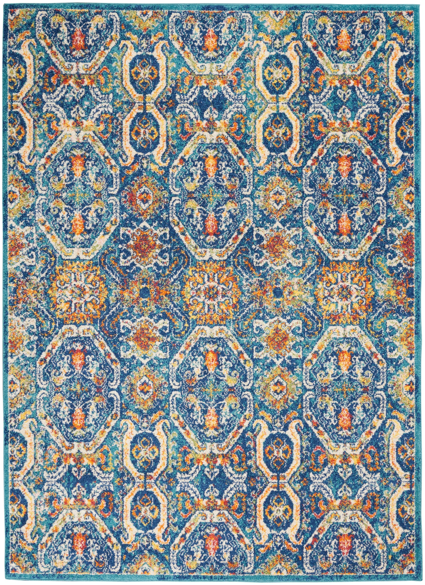 Nourison Home Allur ALR05 Blue Multicolor  Transitional Machinemade Rug