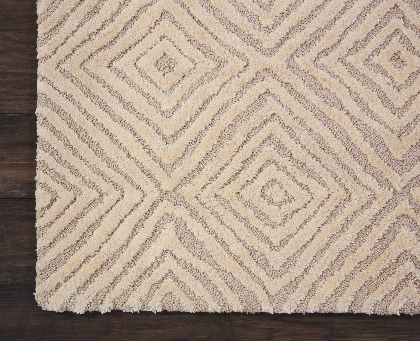 Nourison Home Deco Mod DEC01 Taupe Ivory  Transitional Tufted Rug