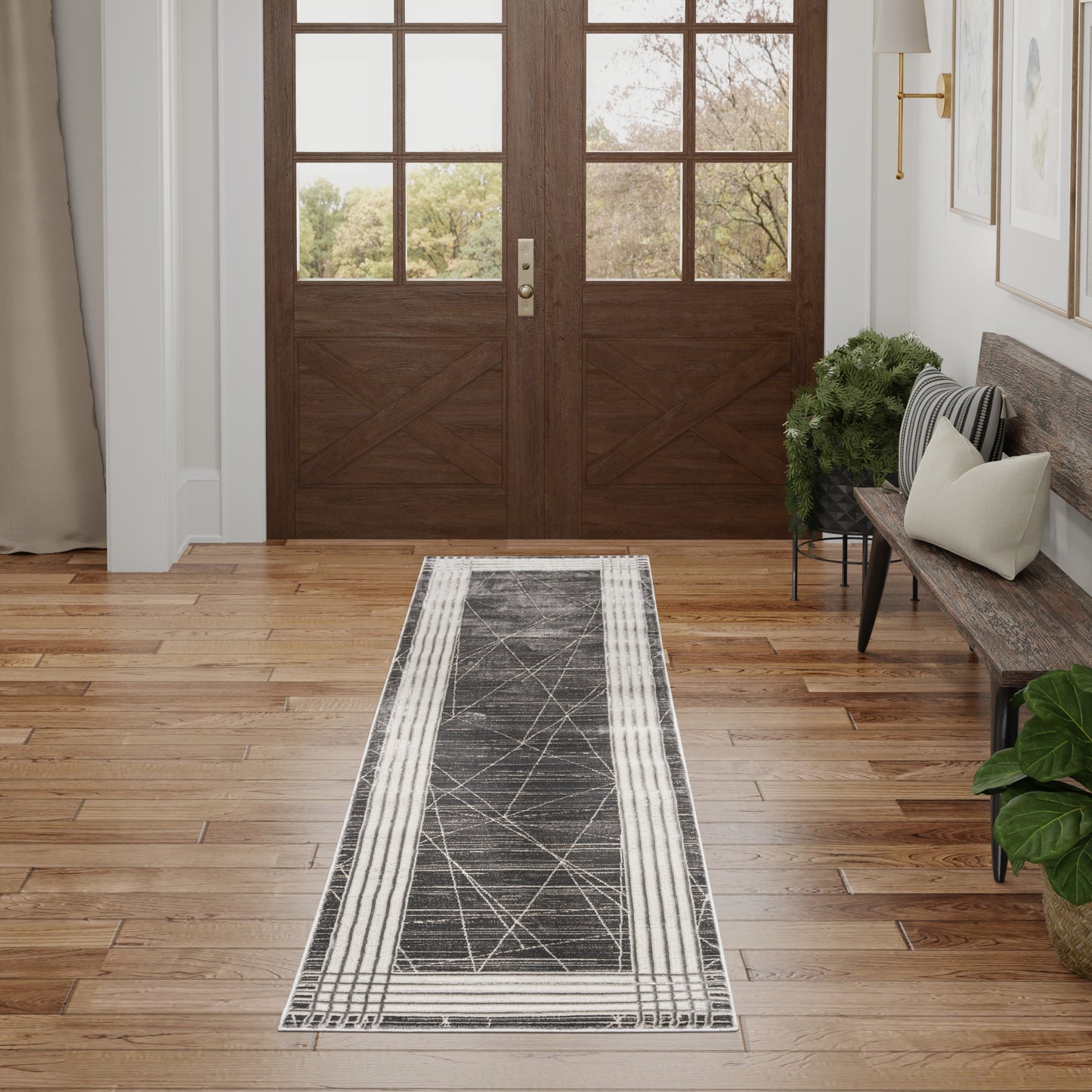 Nourison Home Desire DSR01 Charcoal Silver  Contemporary Machinemade Rug