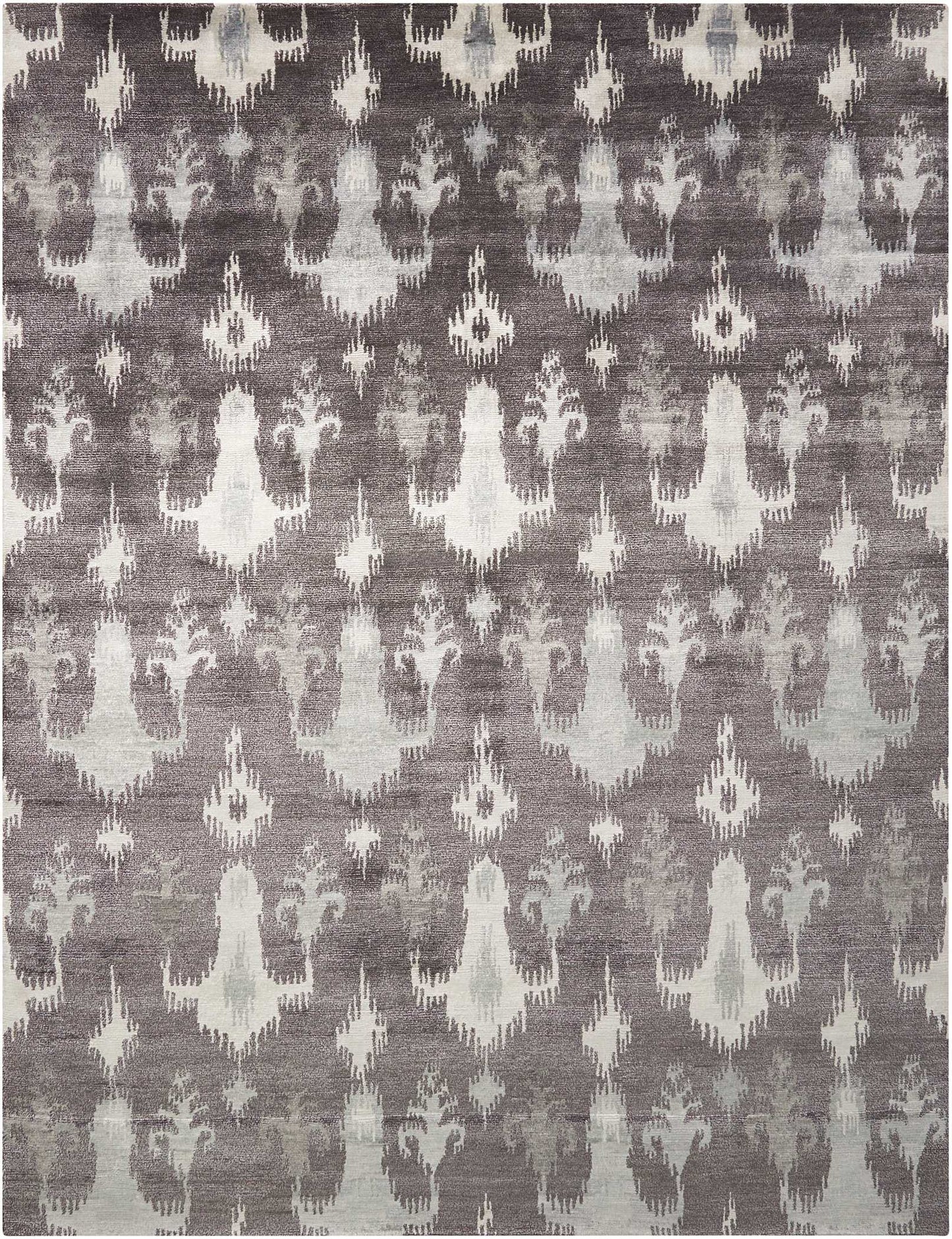 Nourison Home Silk Shadows SHA09 Grey  Transitional Knotted Rug