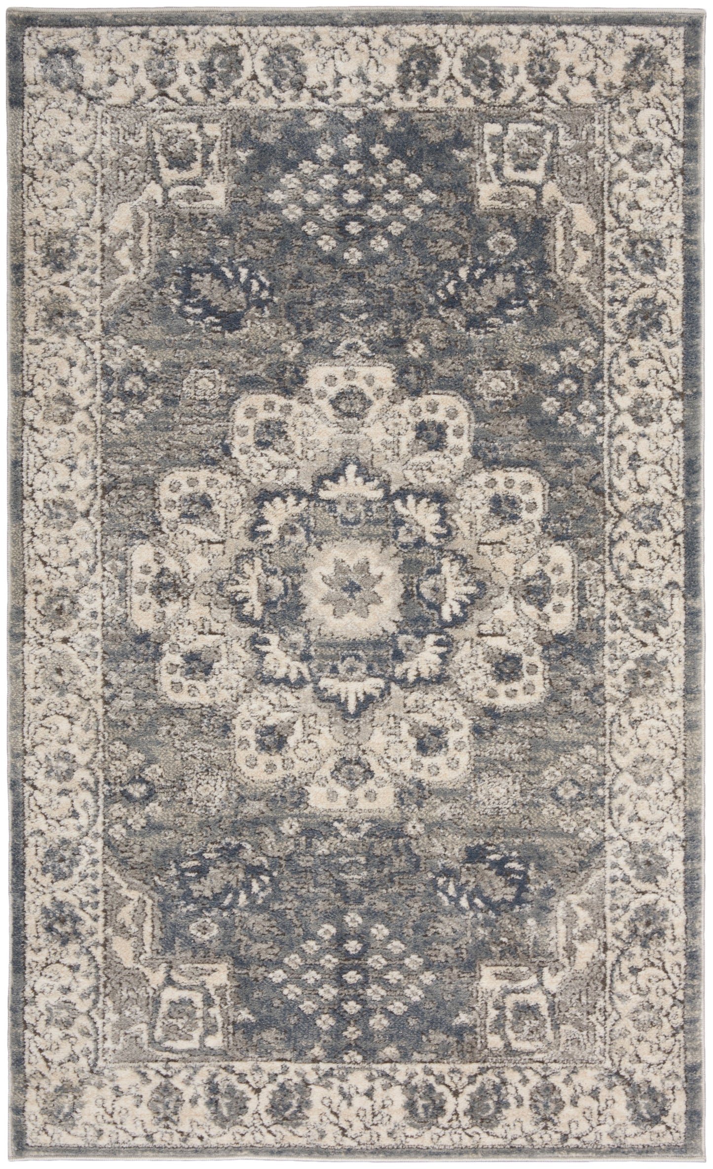 Nourison Home Quarry QUA07 Grey Ivory  Transitional Machinemade Rug