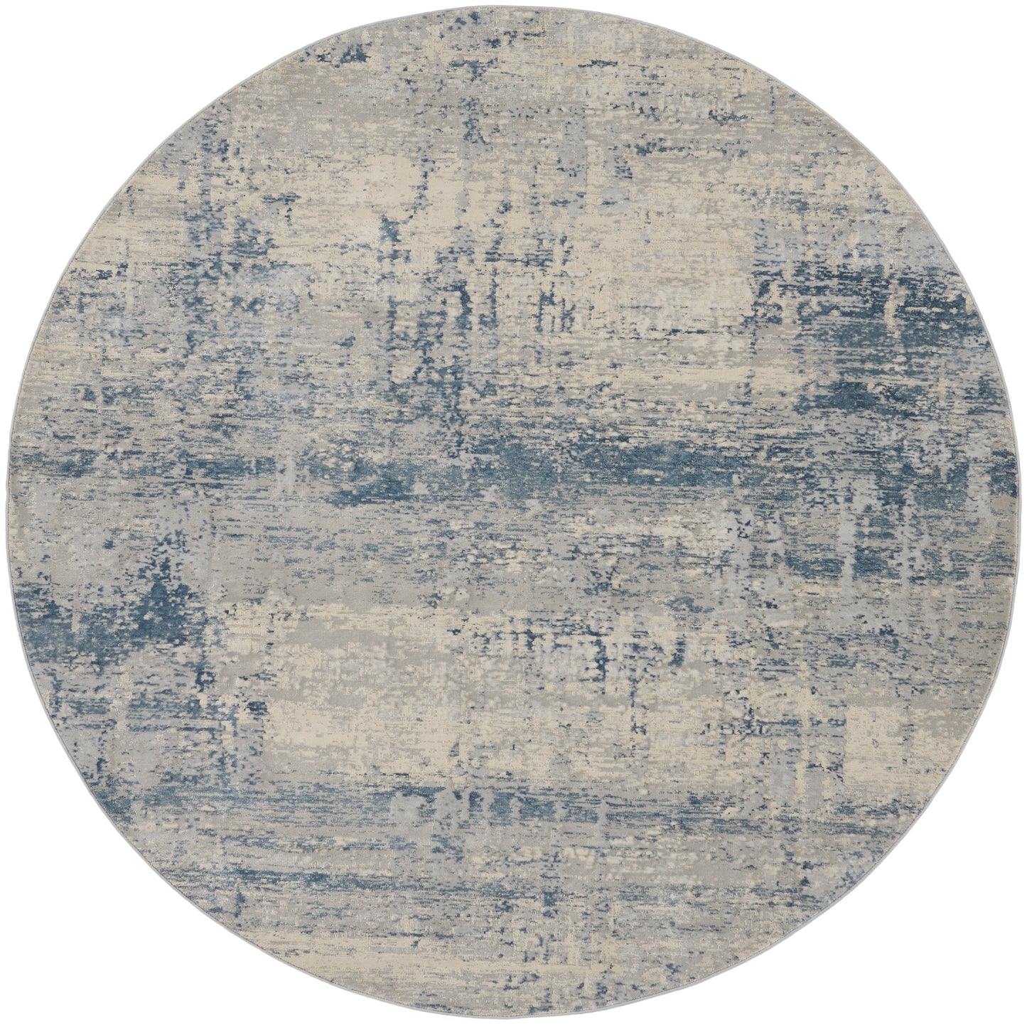 Nourison Home Rustic Textures RUS10 Ivory Blue  Contemporary Machinemade Rug