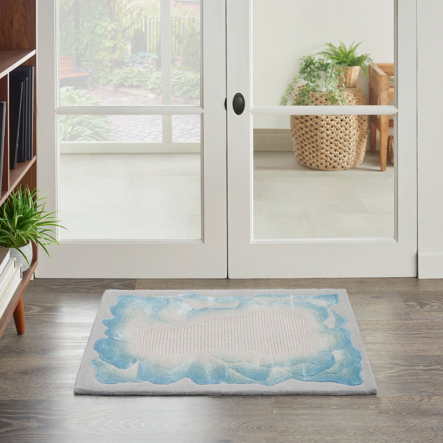 Nourison Home Prismatic PRS22 Sea Mist Blue  Contemporary Tufted Rug