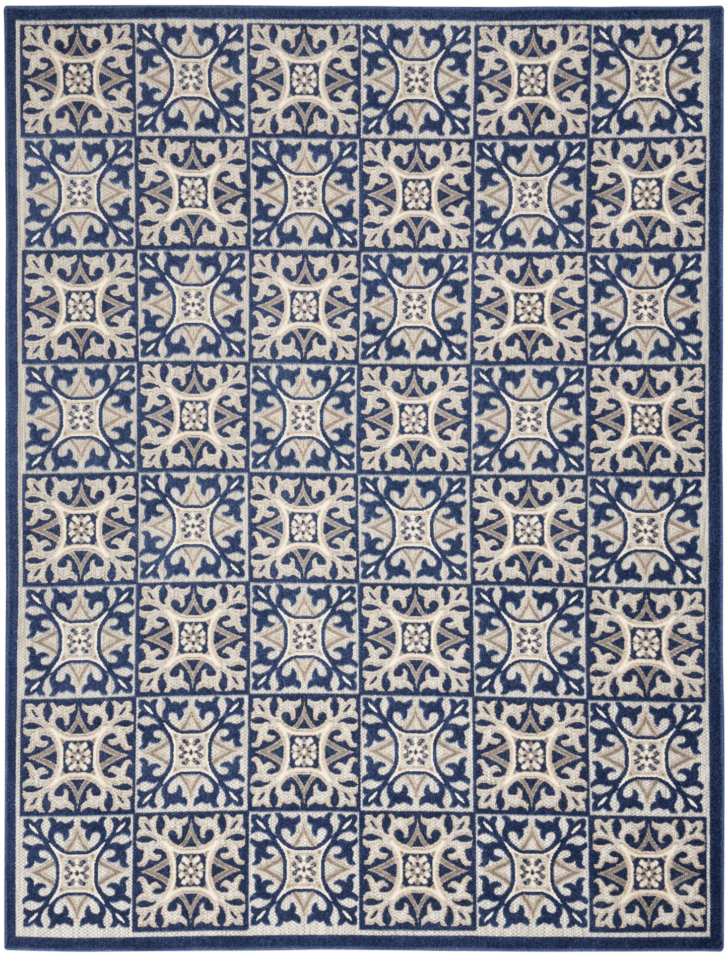 Nourison Home Aloha ALH34 Blue  Contemporary Machinemade Rug