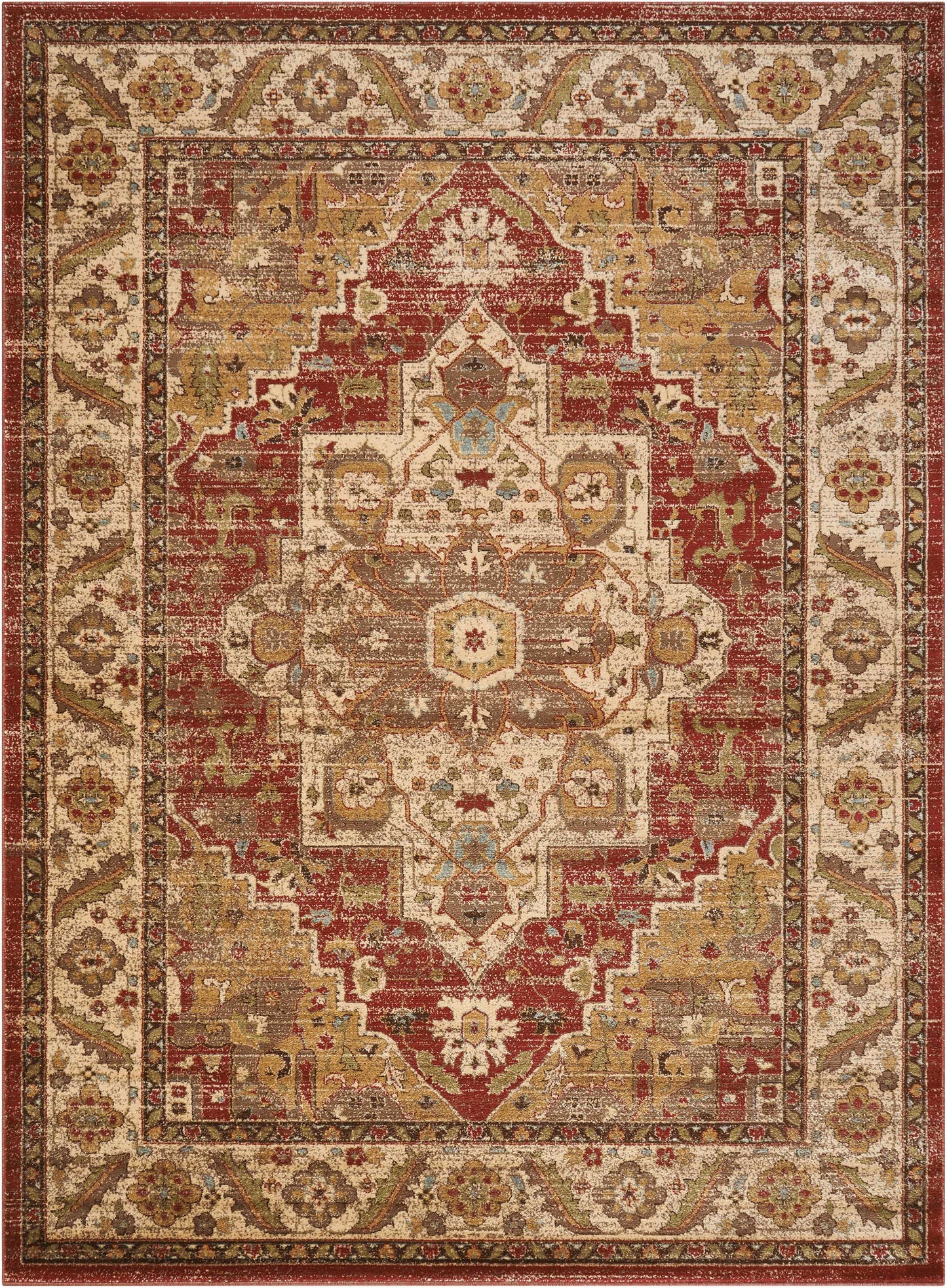 Nourison Home Delano DEL05 Brick  Traditional Machinemade Rug