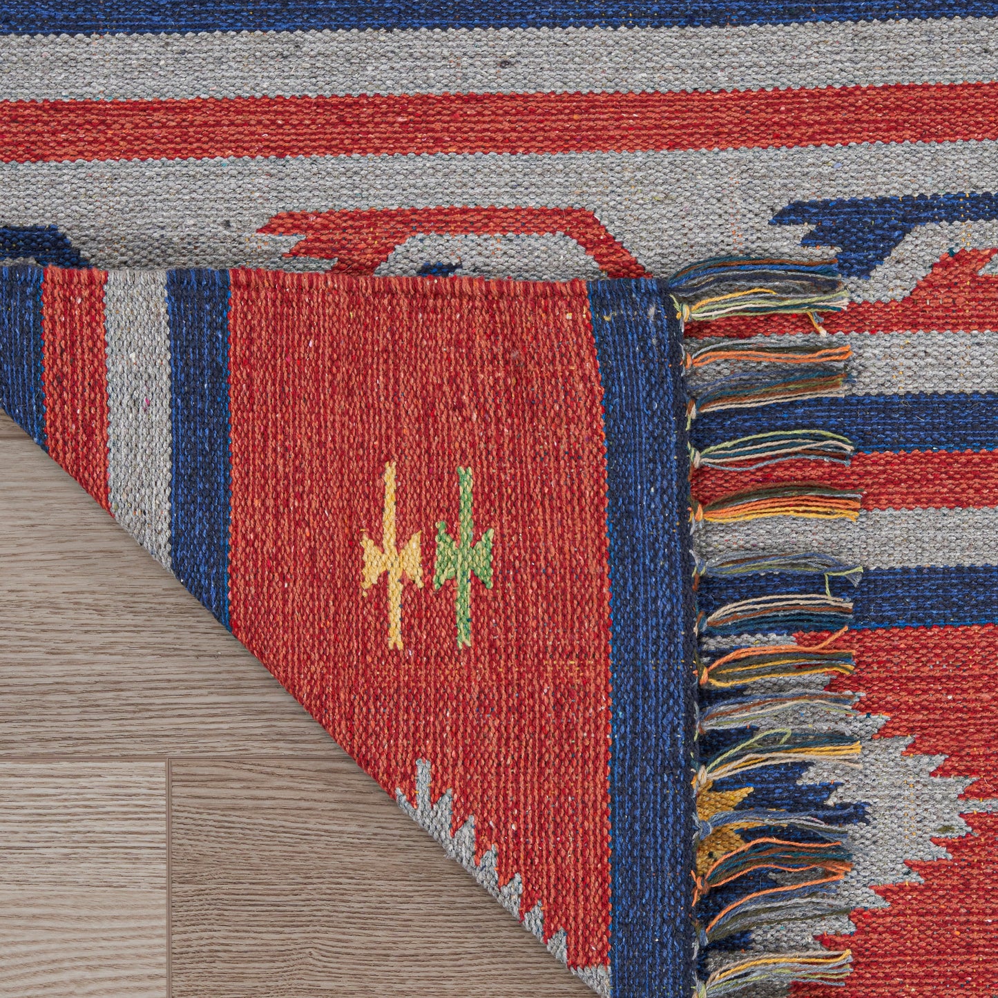 Nourison Home Baja BAJ03 Blue Red  Transitional Woven Rug