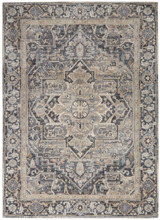 Nourison Moroccan Celebration KI381 Navy  Traditional Machinemade Rug