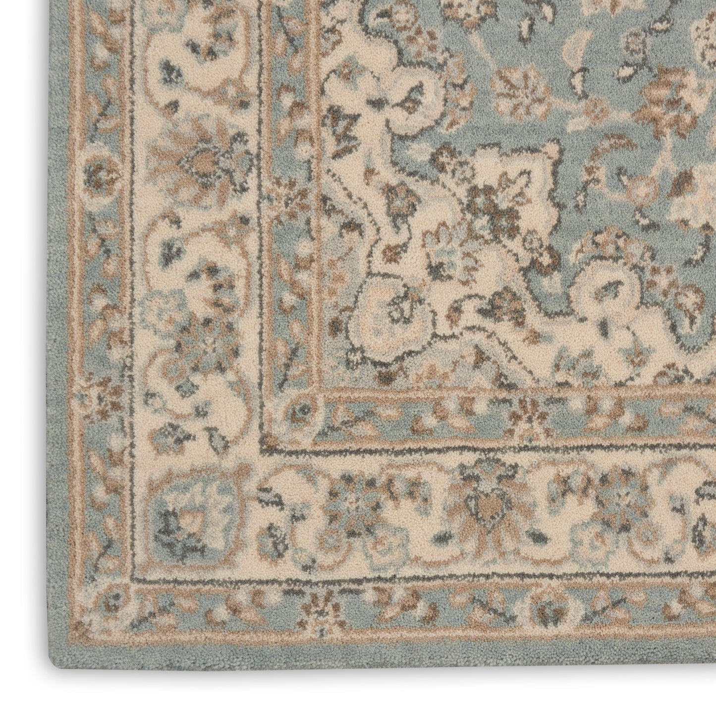 Nourison Home Living Treasures LI15 Aqua Ivory  Traditional Loom Rug