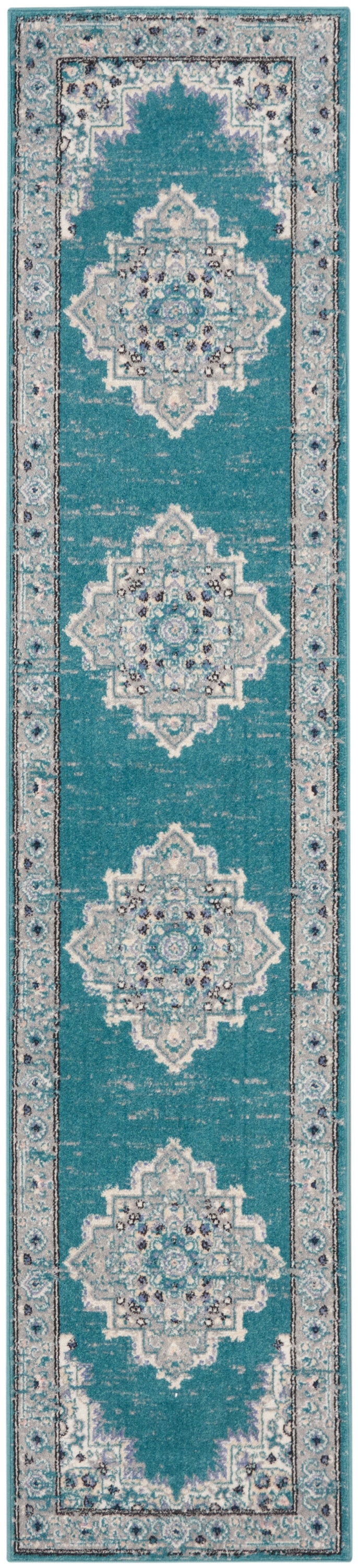 Nourison Home Passion PSN03 Turquoise Grey  Transitional Machinemade Rug