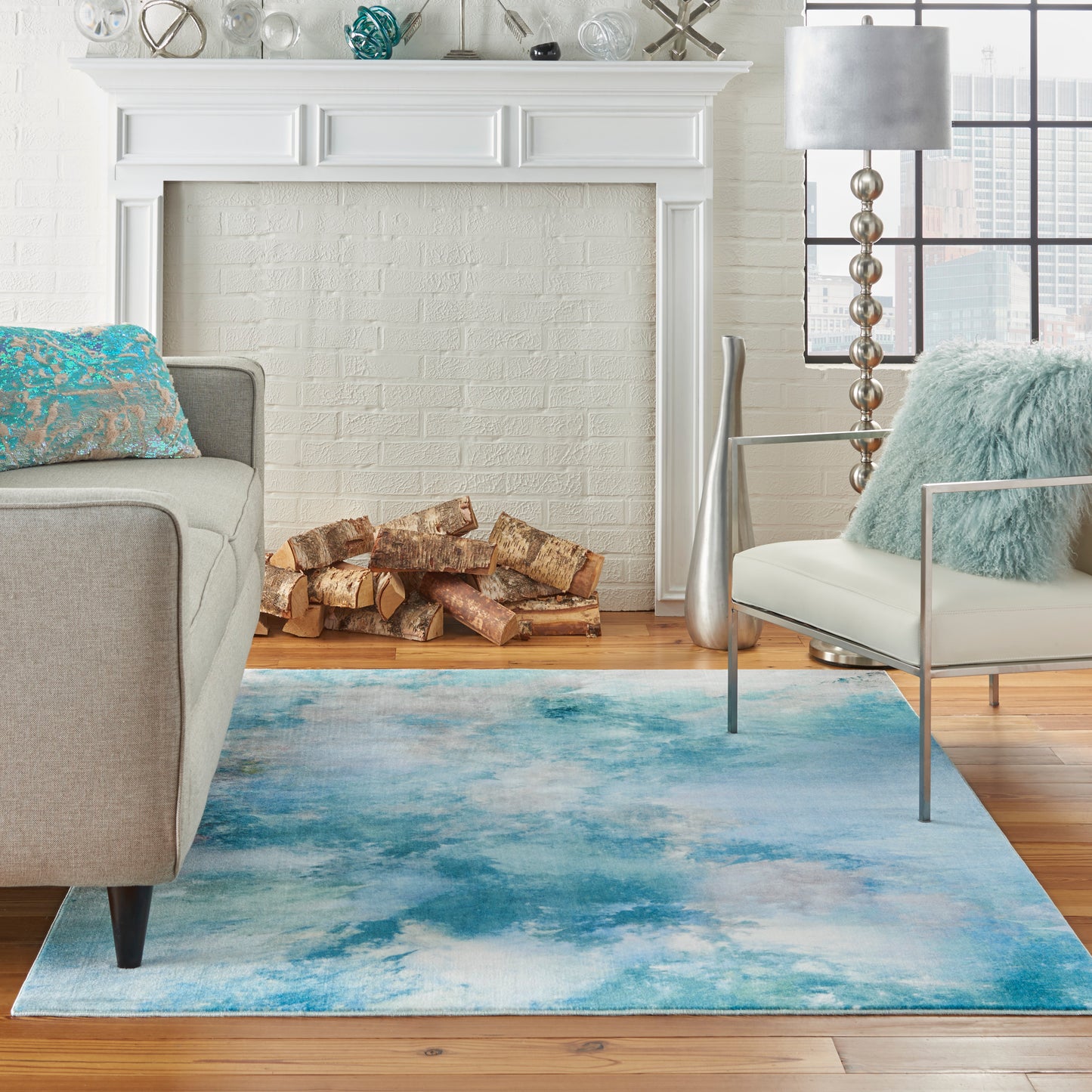 Nourison Home Le Reve LER02 Seafoam  Contemporary Tufted Rug