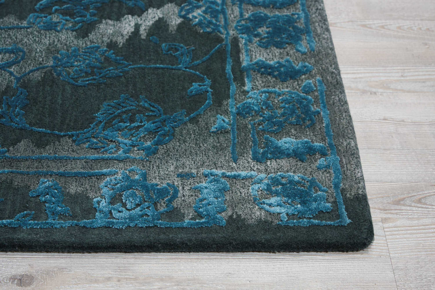 Nourison Home Opaline OPA12 Charcoal Blue  Transitional Tufted Rug