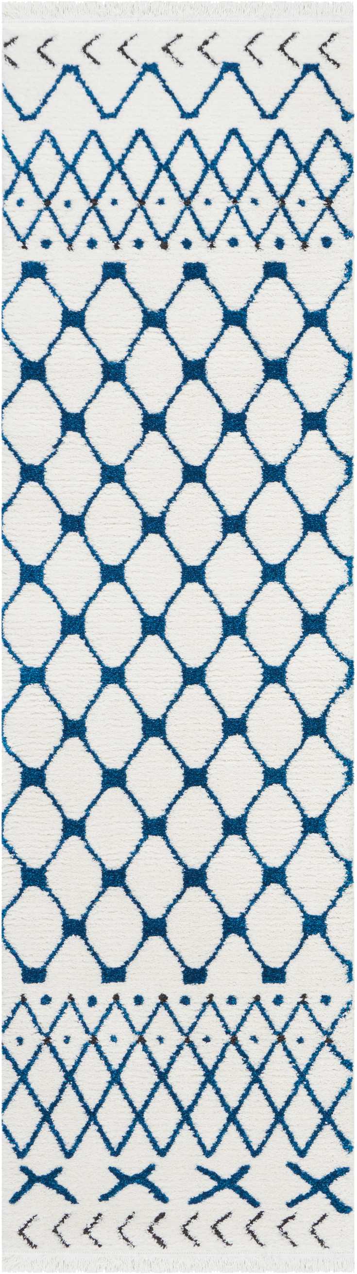 Nourison Home Kamala DS500 White Blue Contemporary Machinemade Rug