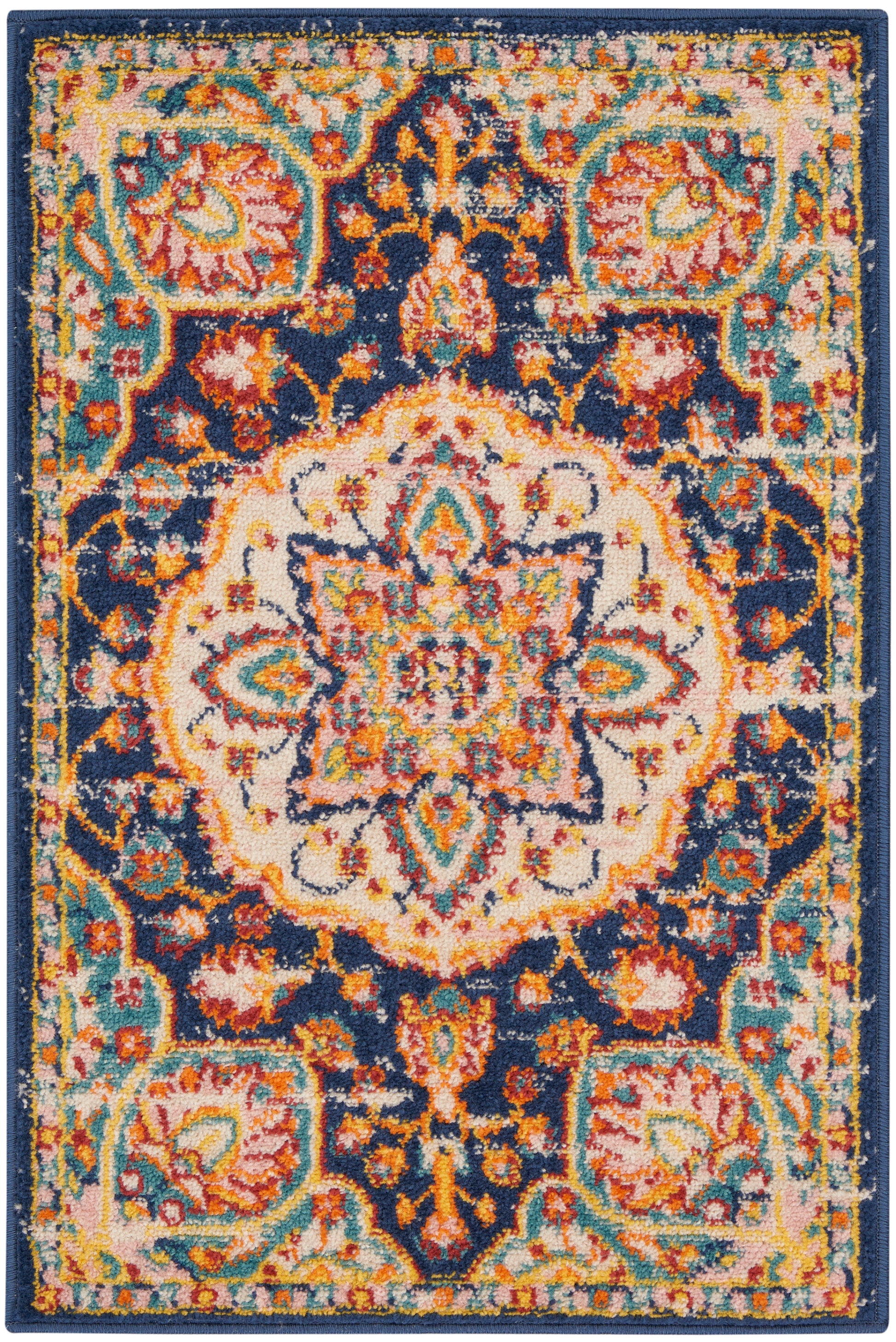 Nourison Home Passion PSN22 Navy Multicolor Transitional Machinemade Rug