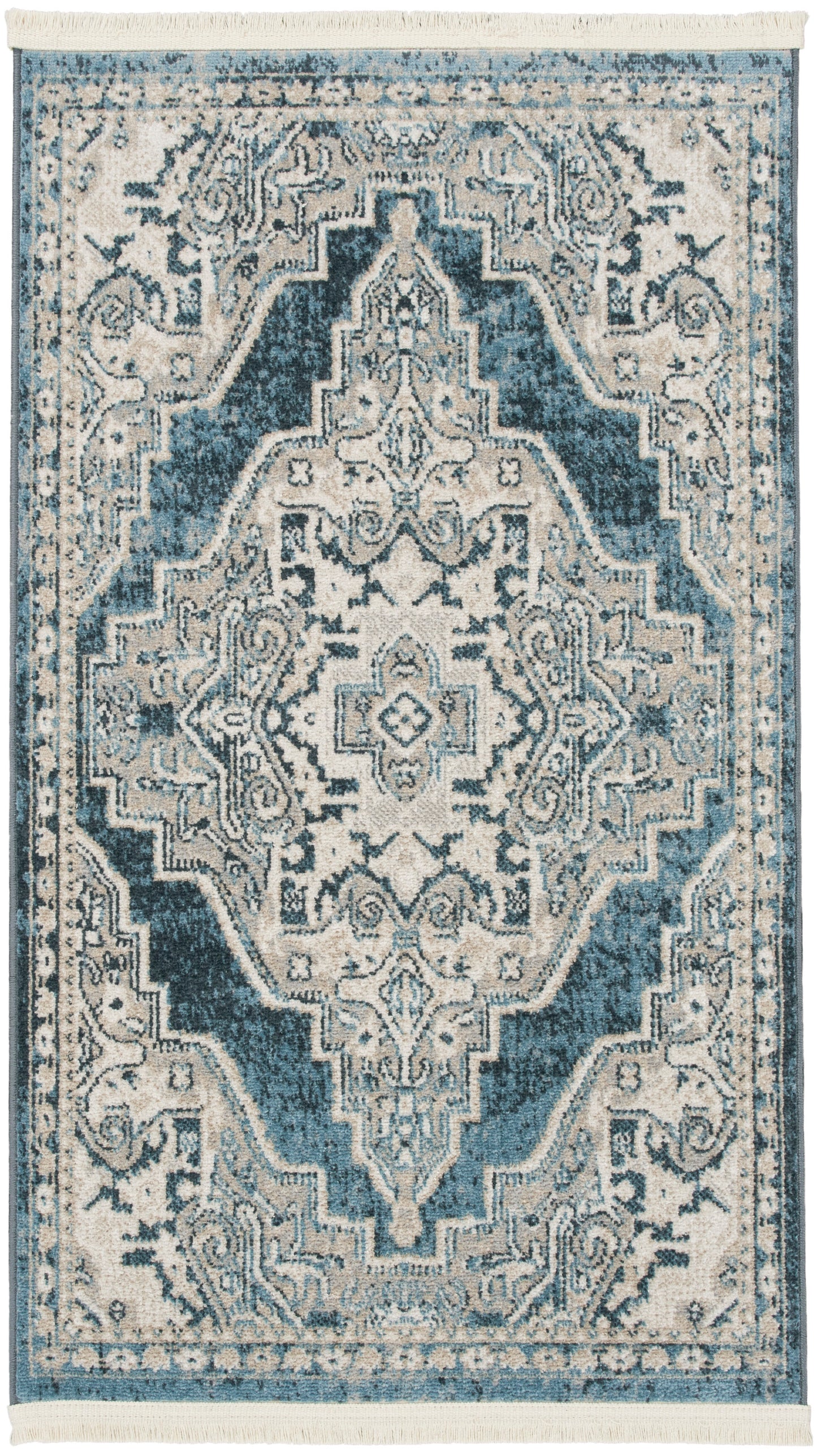 Nourison Home Carina CNA01 Blue Grey Transitional Machinemade Rug