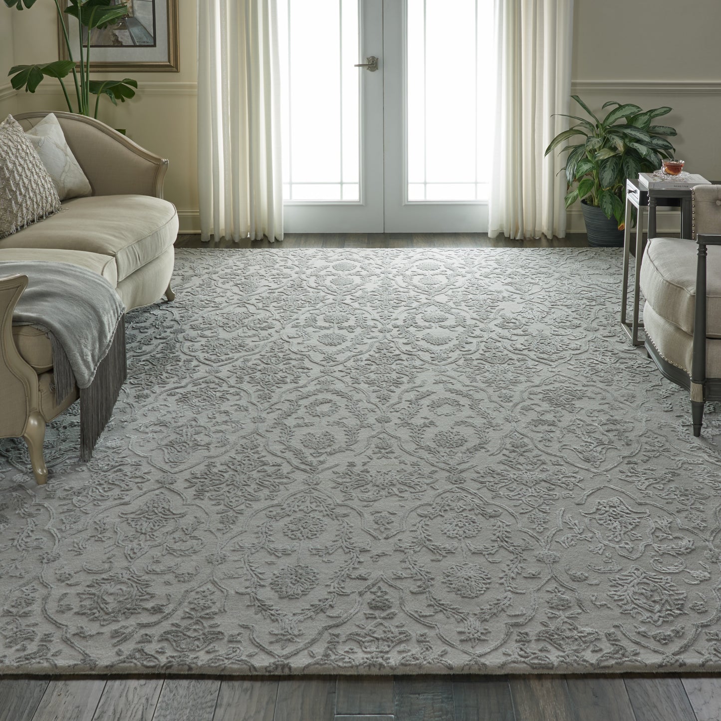 Nourison Home Opaline OPA15 Taupe  Transitional Tufted Rug