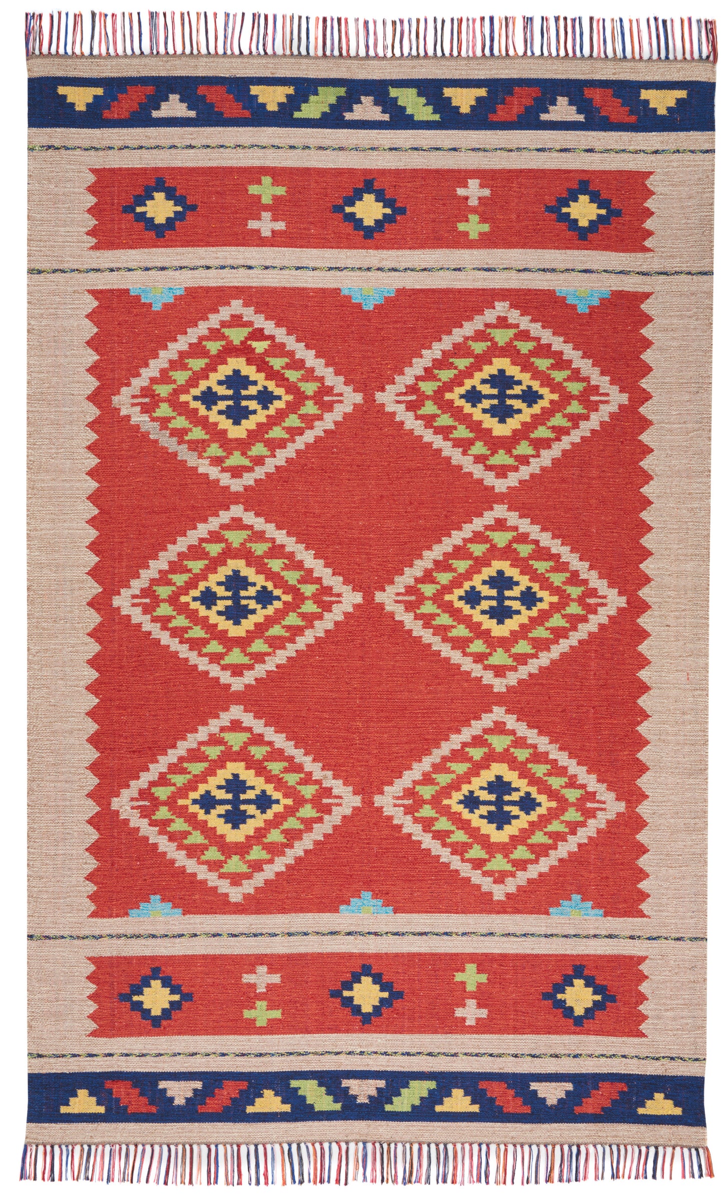 Nourison Home Baja BAJ02 Red Beige  Transitional Woven Rug